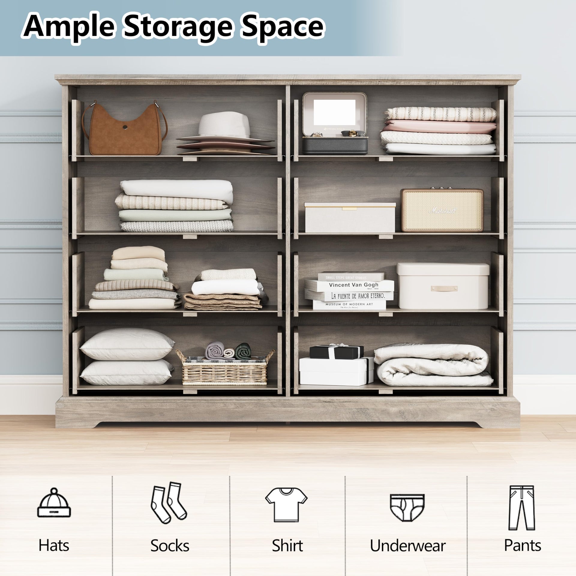 8 Drawer Dresser for Bedroom