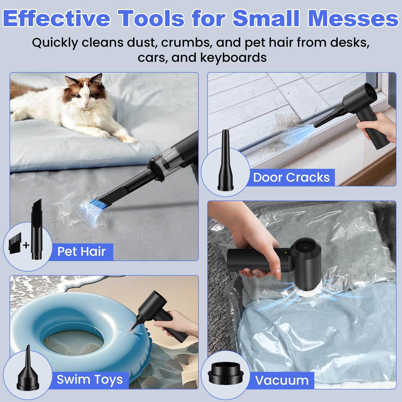 Car Vacuum Portable Cordless with 16000PA Ultra Suction 4