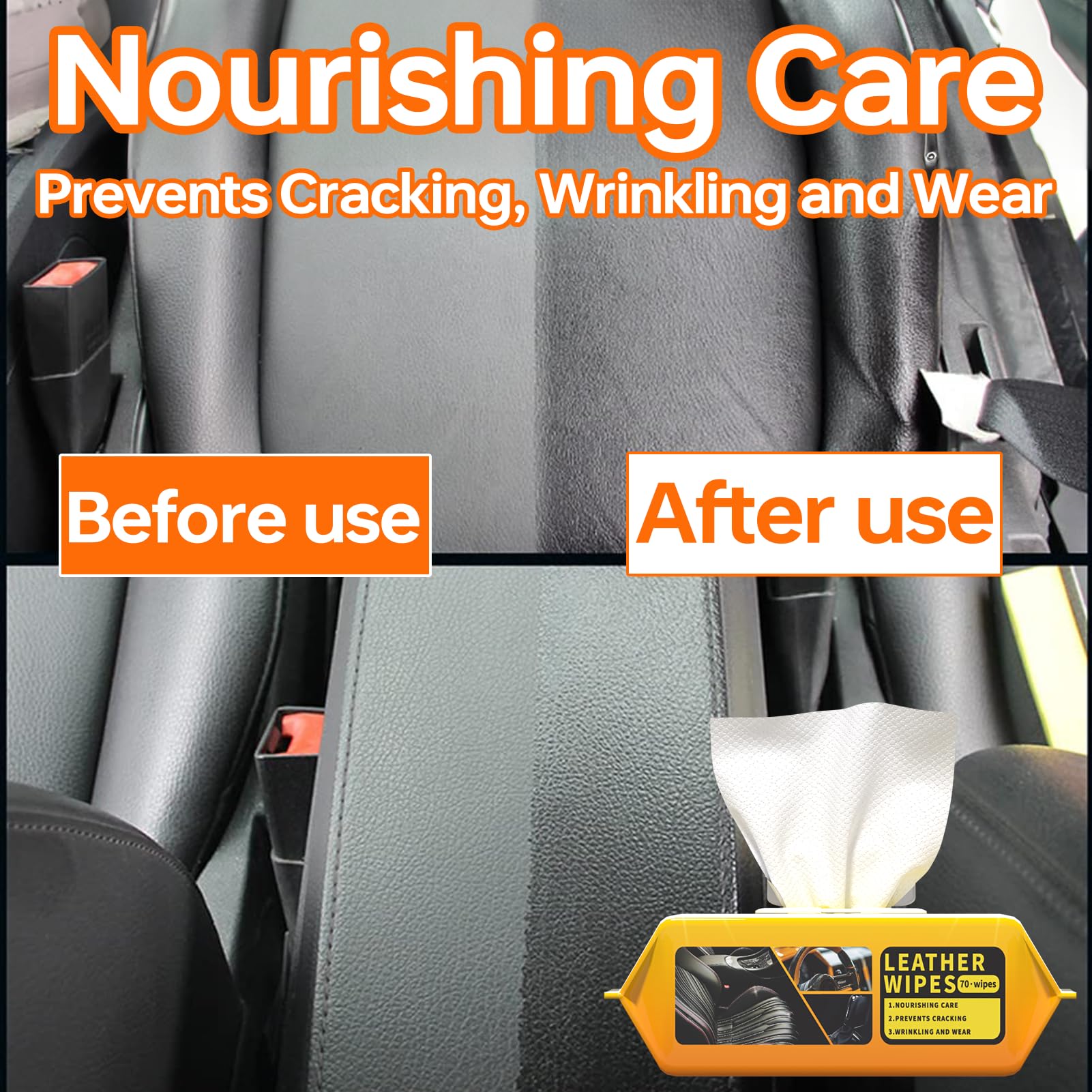 Car Wipes Extra Large 8" x 8" Wipes for Car Interior (210 Count)