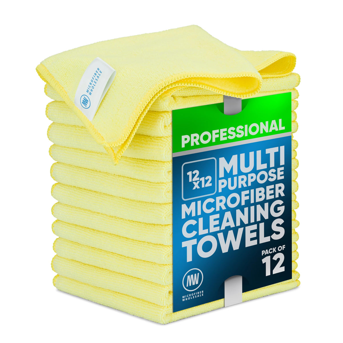 MW PRO Microfiber Cleaning Cloths Yellow (12 Count)