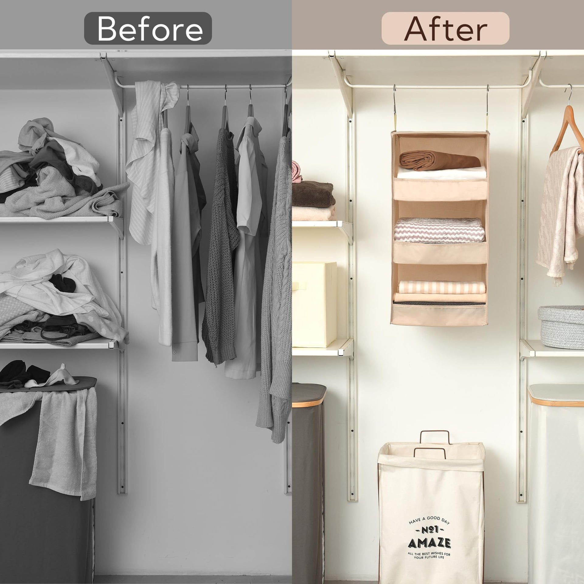3 Shelf Hanging Closet Organizer
