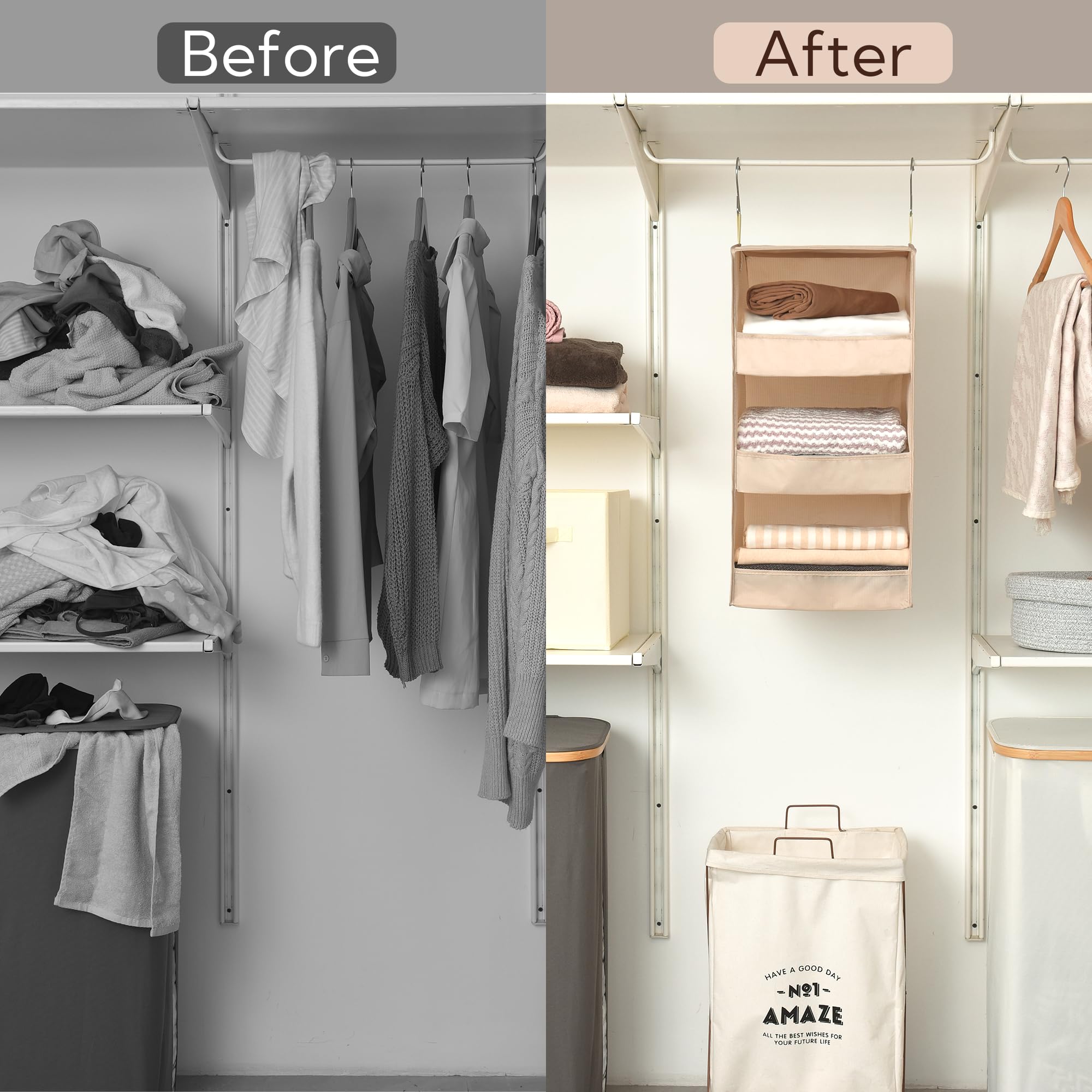 3 Shelf Hanging Closet Organizer