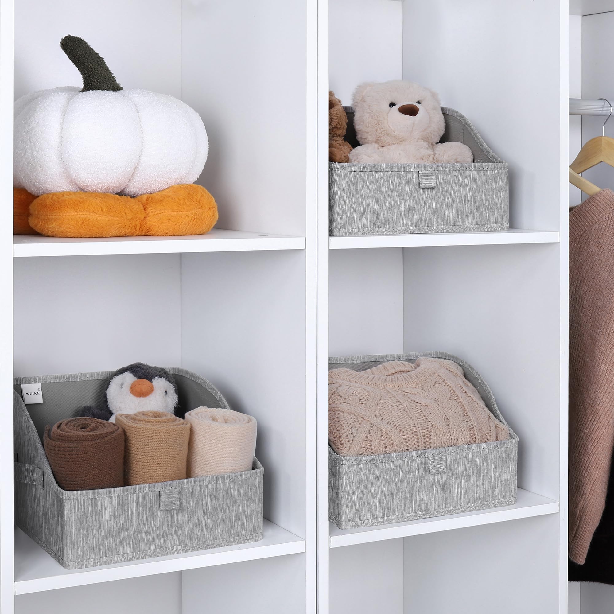 Trapezoid Storage Bins for Closet Organizers and Storage (3 Count)