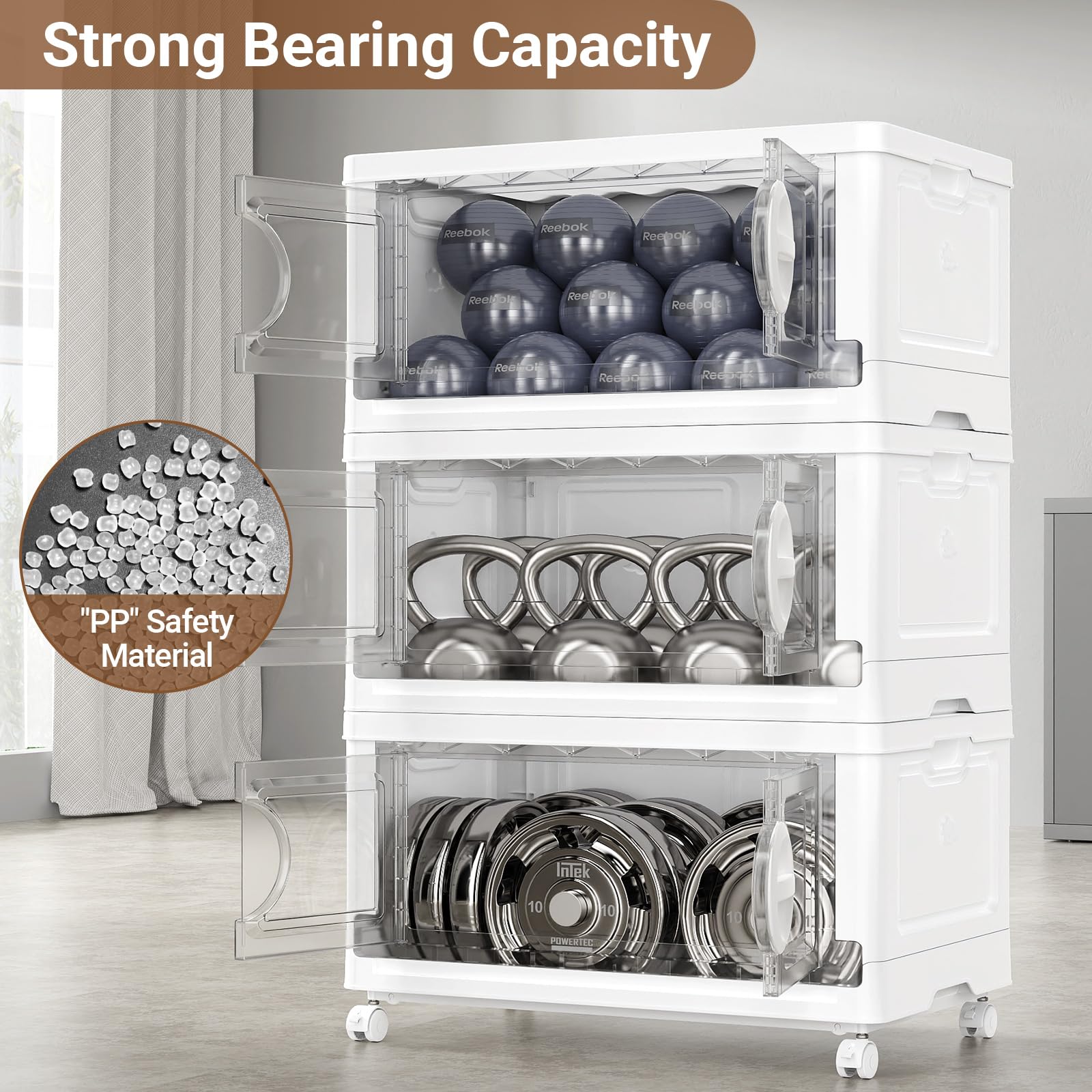 480Qt Lockable Stackable Storage Bins with Lids (4 Count)