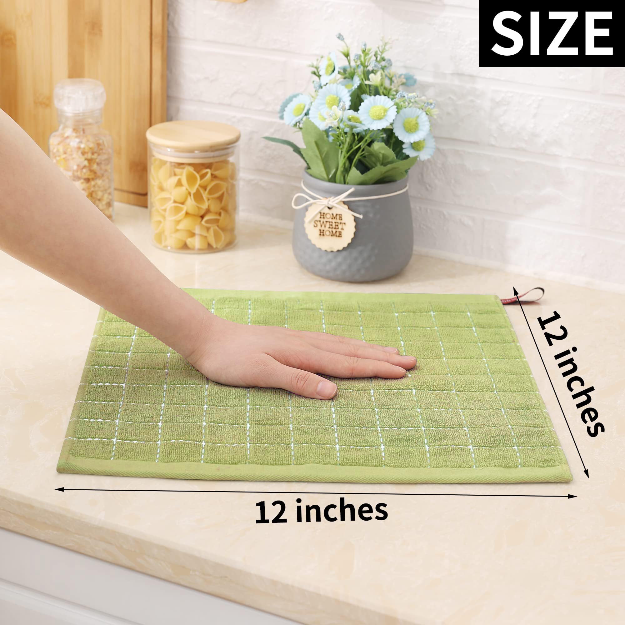 100% Cotton Terry Kitchen Dish Cloths (12 Count)