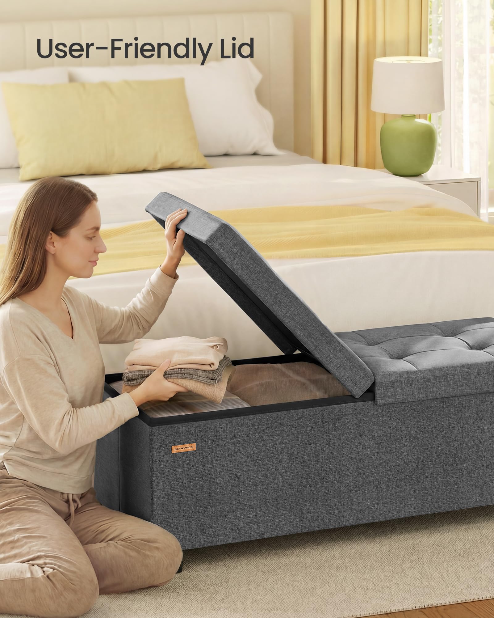 Storage Ottoman Bench with Legs