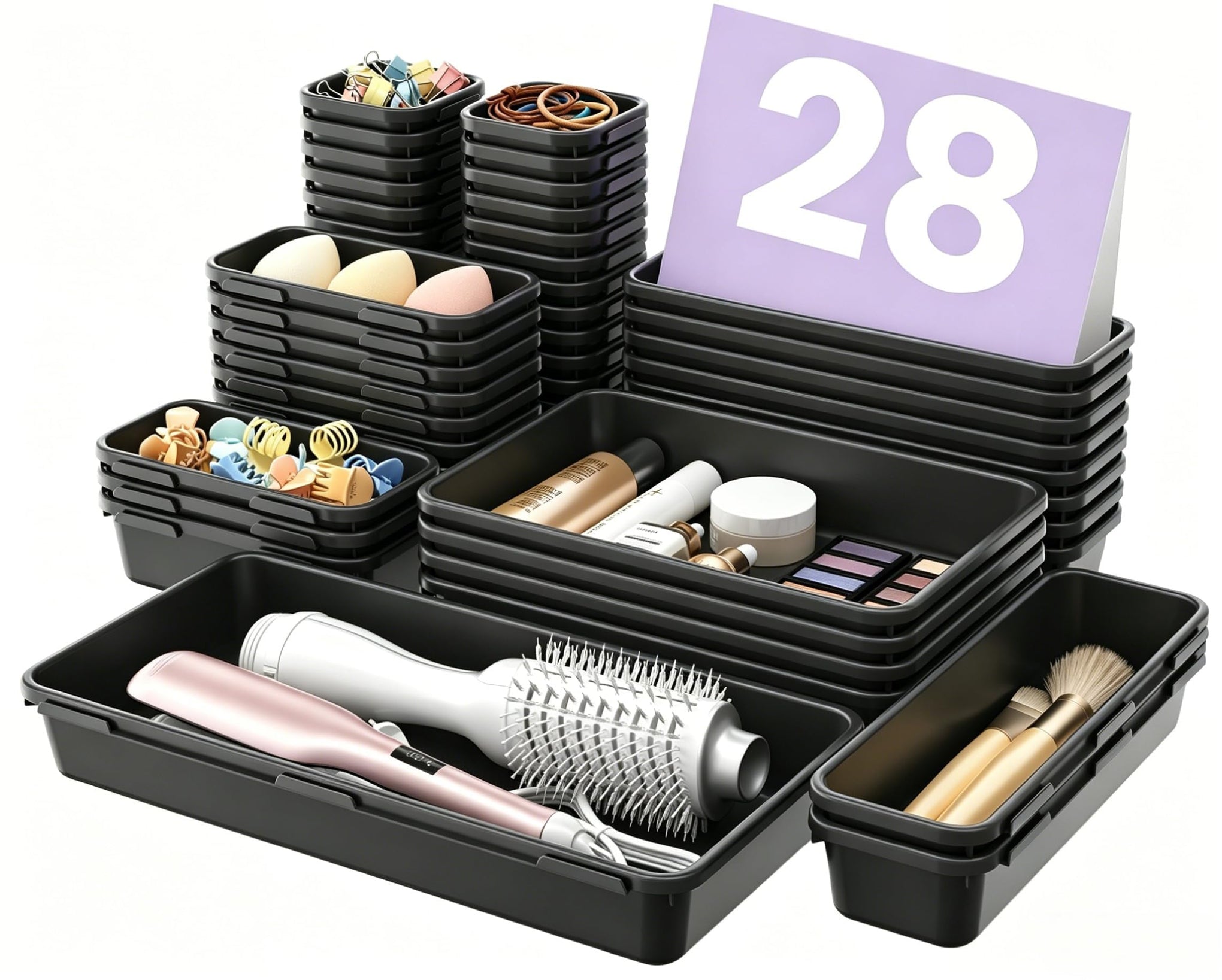 Military Grade】 Drawer Organizer (28 Count)