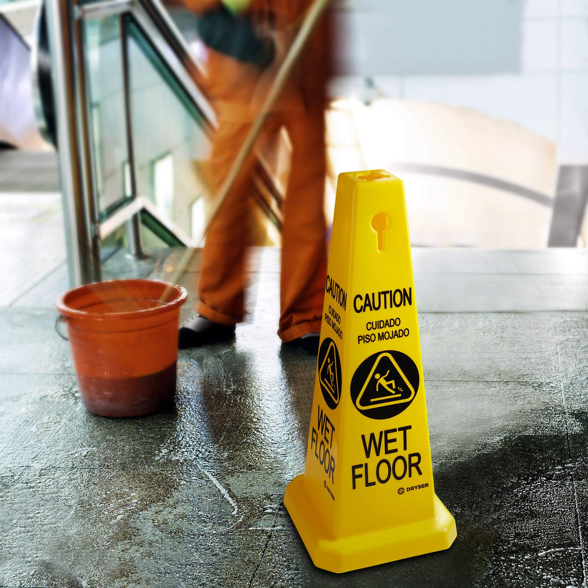 3 Pack 26" Caution Wet Floor Cones