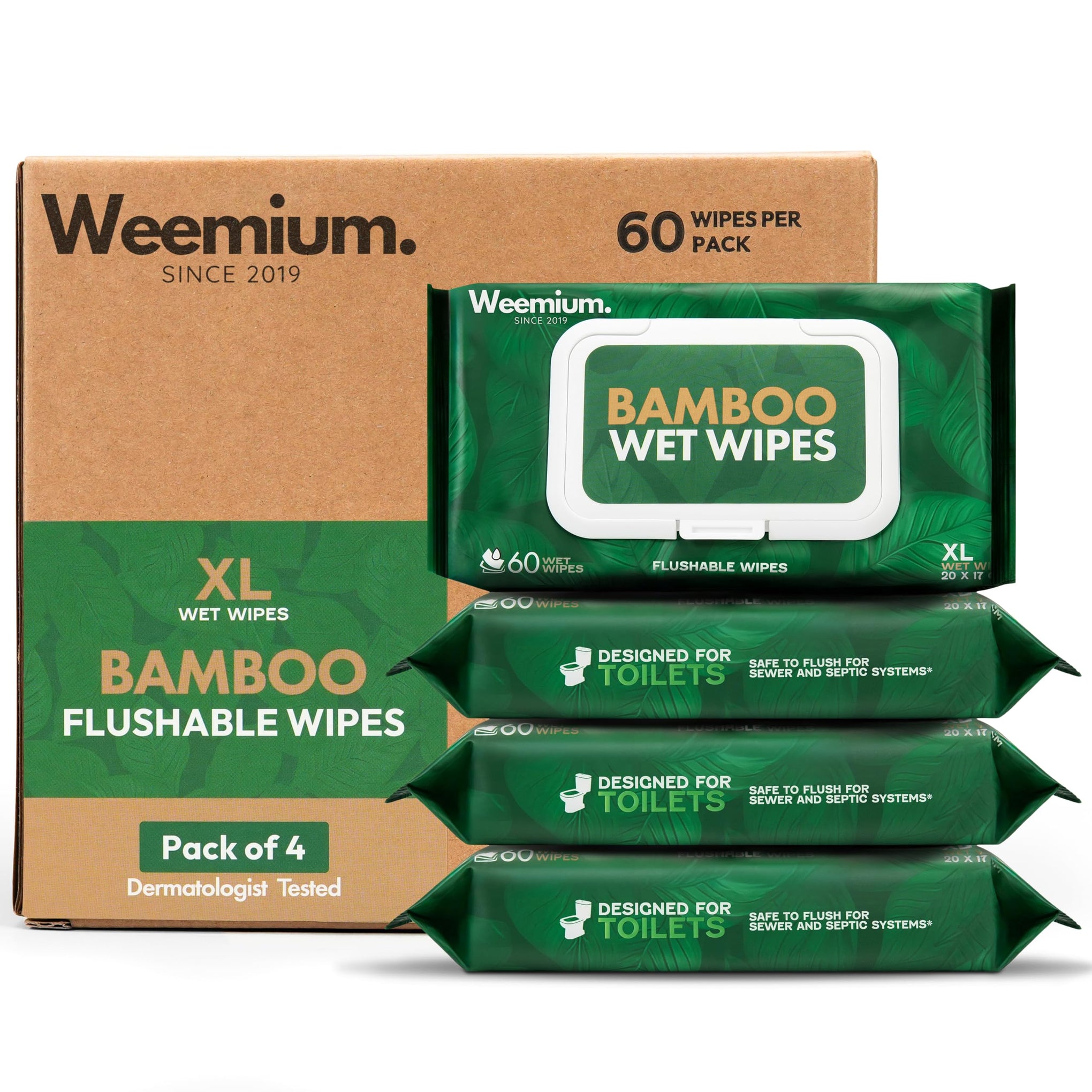 Bamboo Wipes Pack of 4 (240 Count)