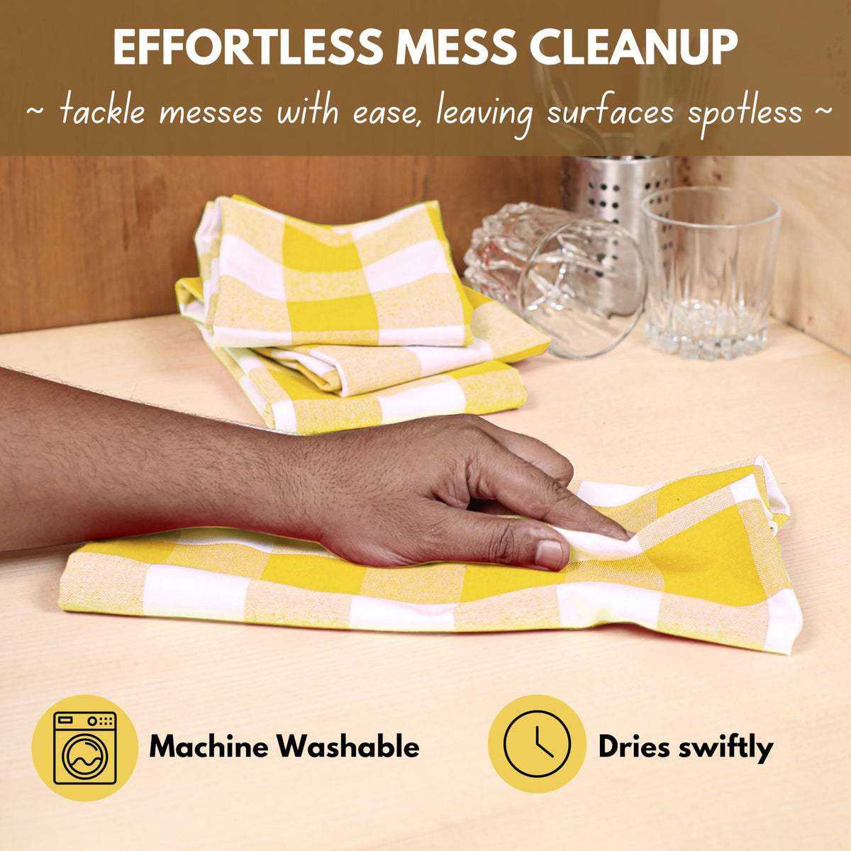 Yellow Buffalo Dish Towel 16"x26" (6 Count)