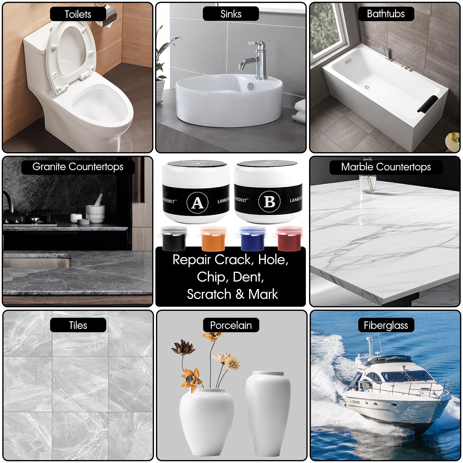 Tile & Fiberglass Tub Repair Kit