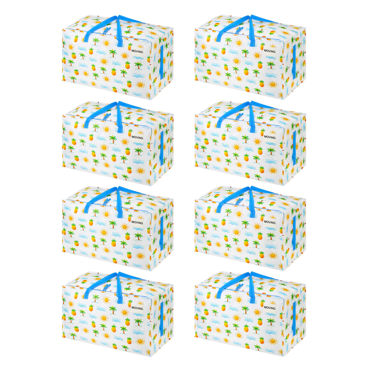 8 Pack Extra Large Heavy Duty Moving Bags with Wide Opening & Reinforced Handles (8 Count)