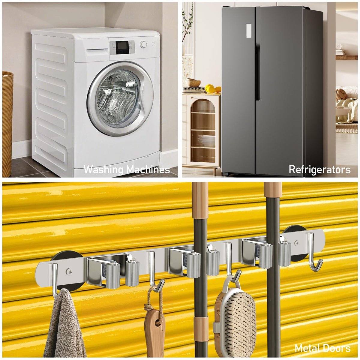 Heavy Duty Magnetic Storage Rack for Brooms and Mops