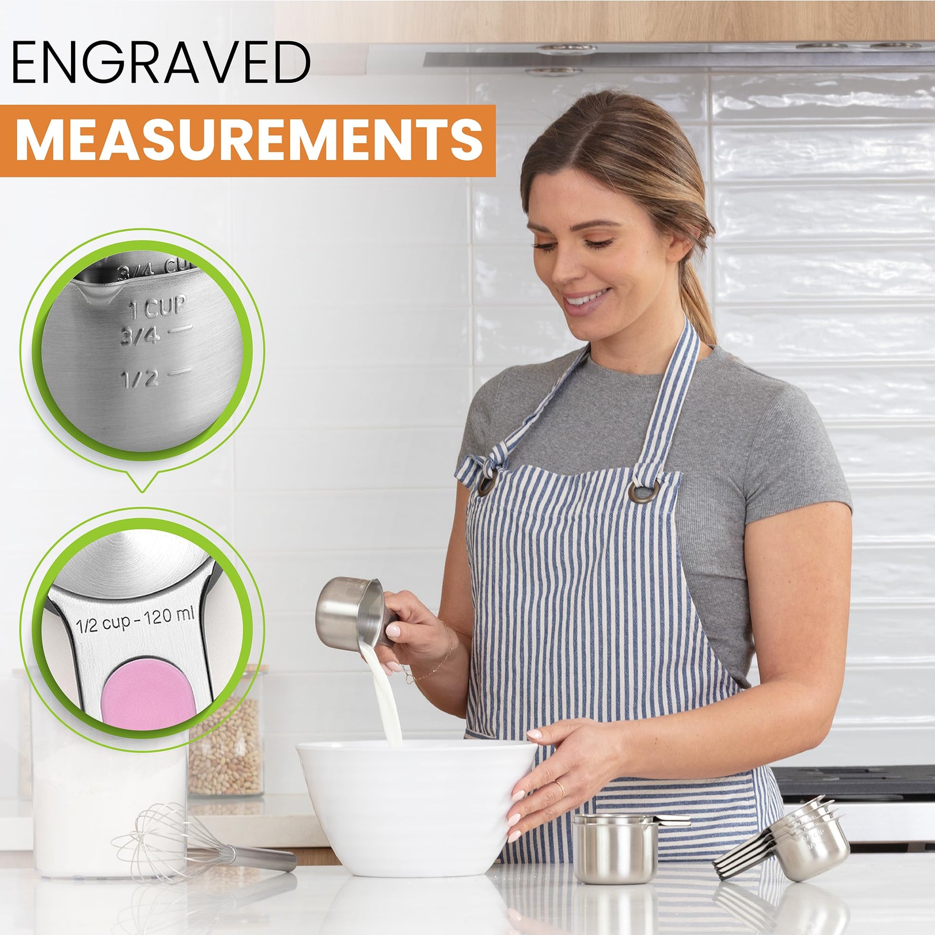 Magnetic Stainless Steel Measuring Cups Set of 7 (7 Count)