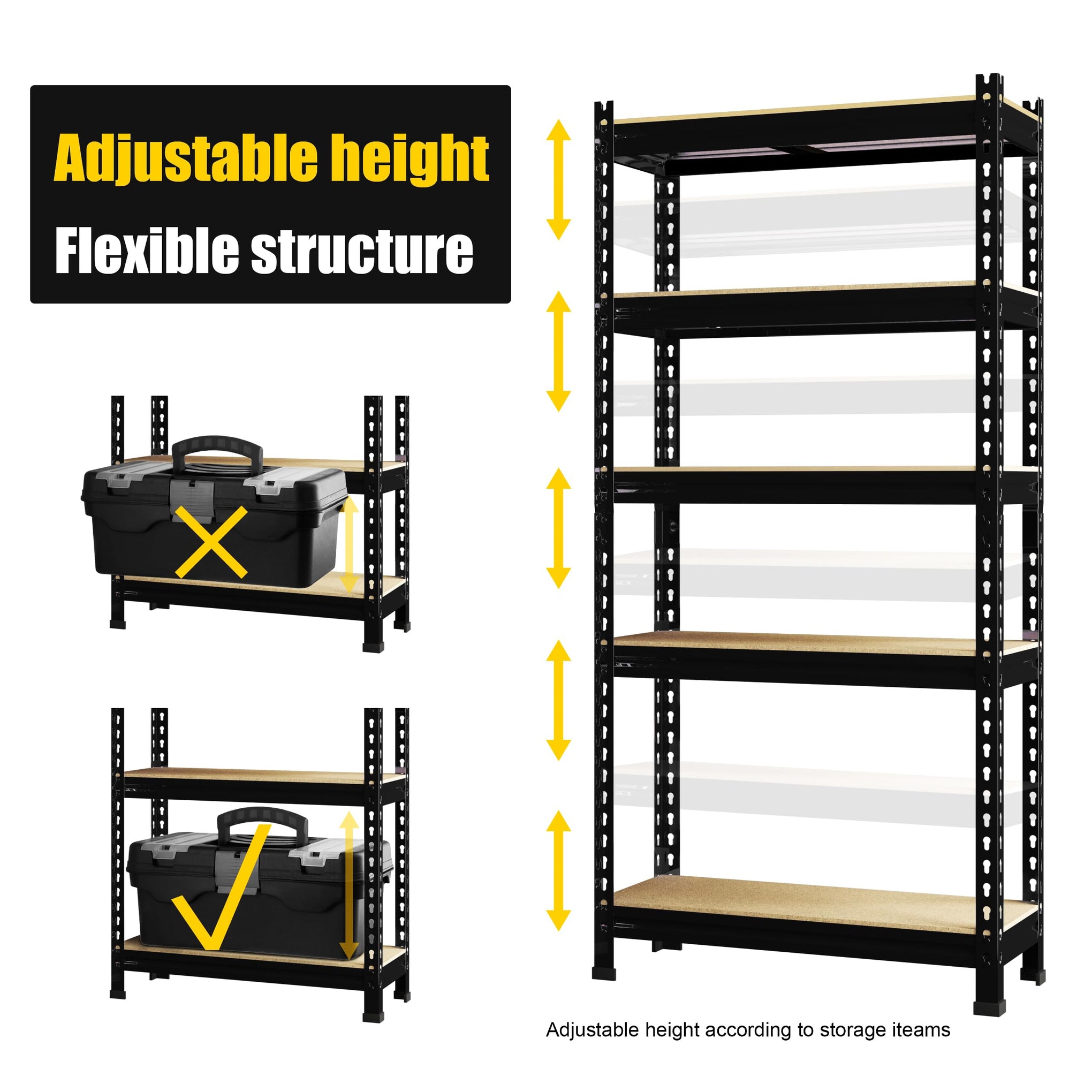 5 Tier Garage Storage Shelves (3 Count)