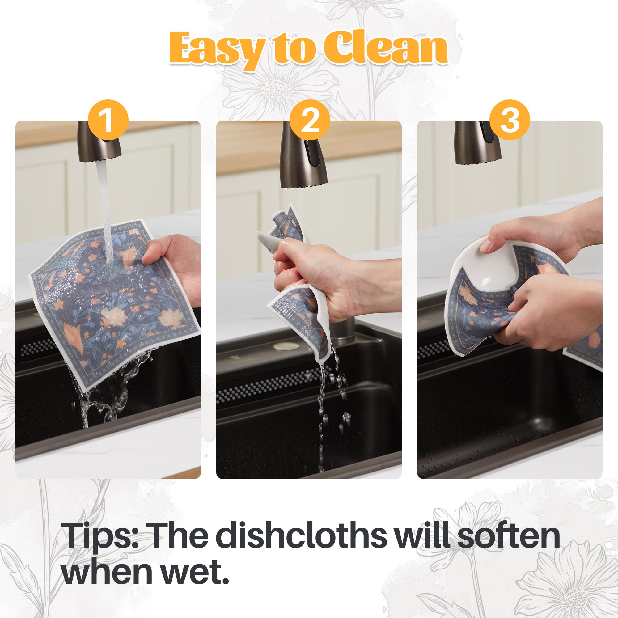 6 Pack Dishcloths for Kitchen (6 Count)
