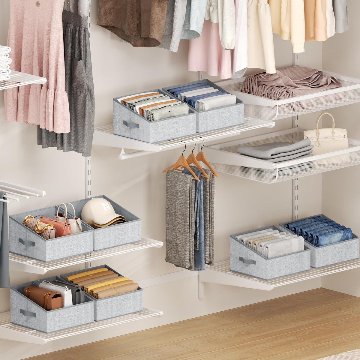 Closet Storage Bins (6 Count)