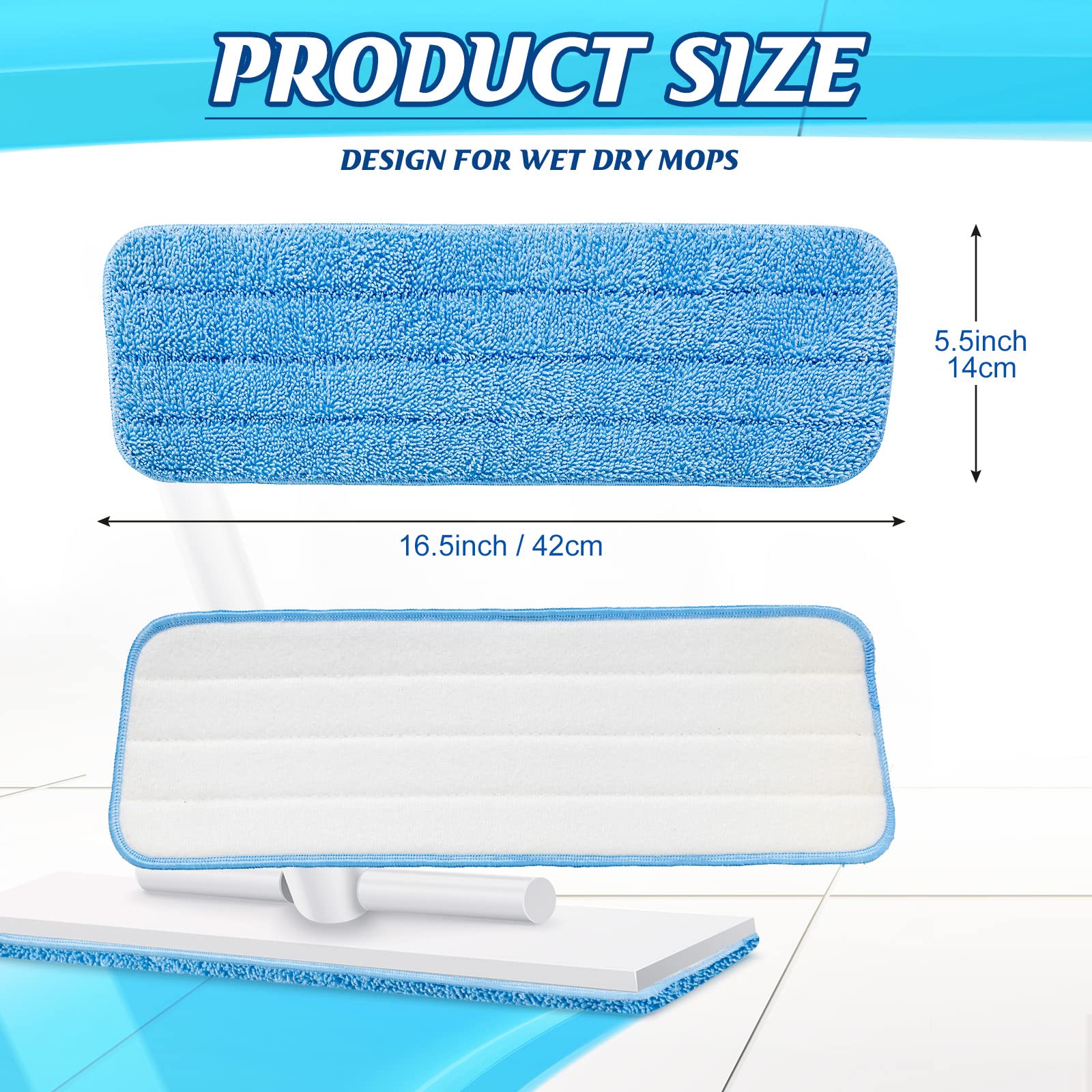 24 Pcs Microfiber Mop Pads Replacement Heads