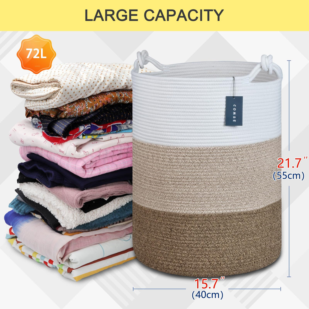 Tall Woven Blanket & Laundry Basket