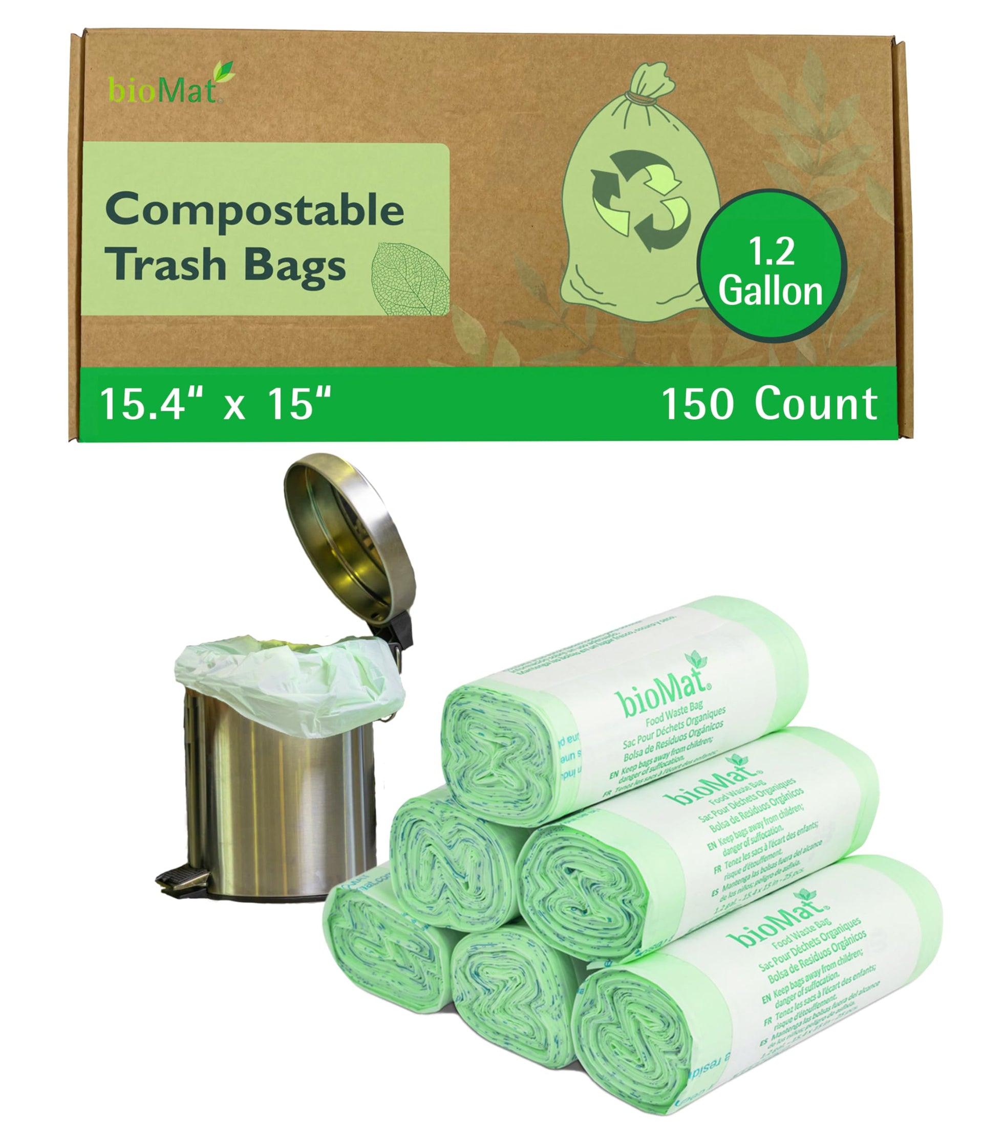 1.2 Gallon Compostable Food Scrap Bags (150 Count)