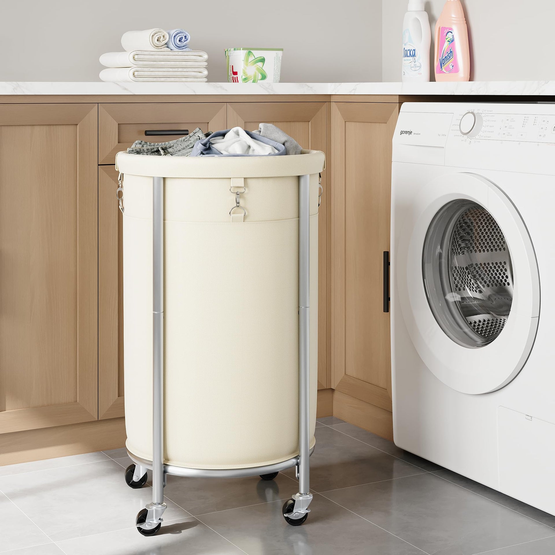 Laundry Basket with Wheels