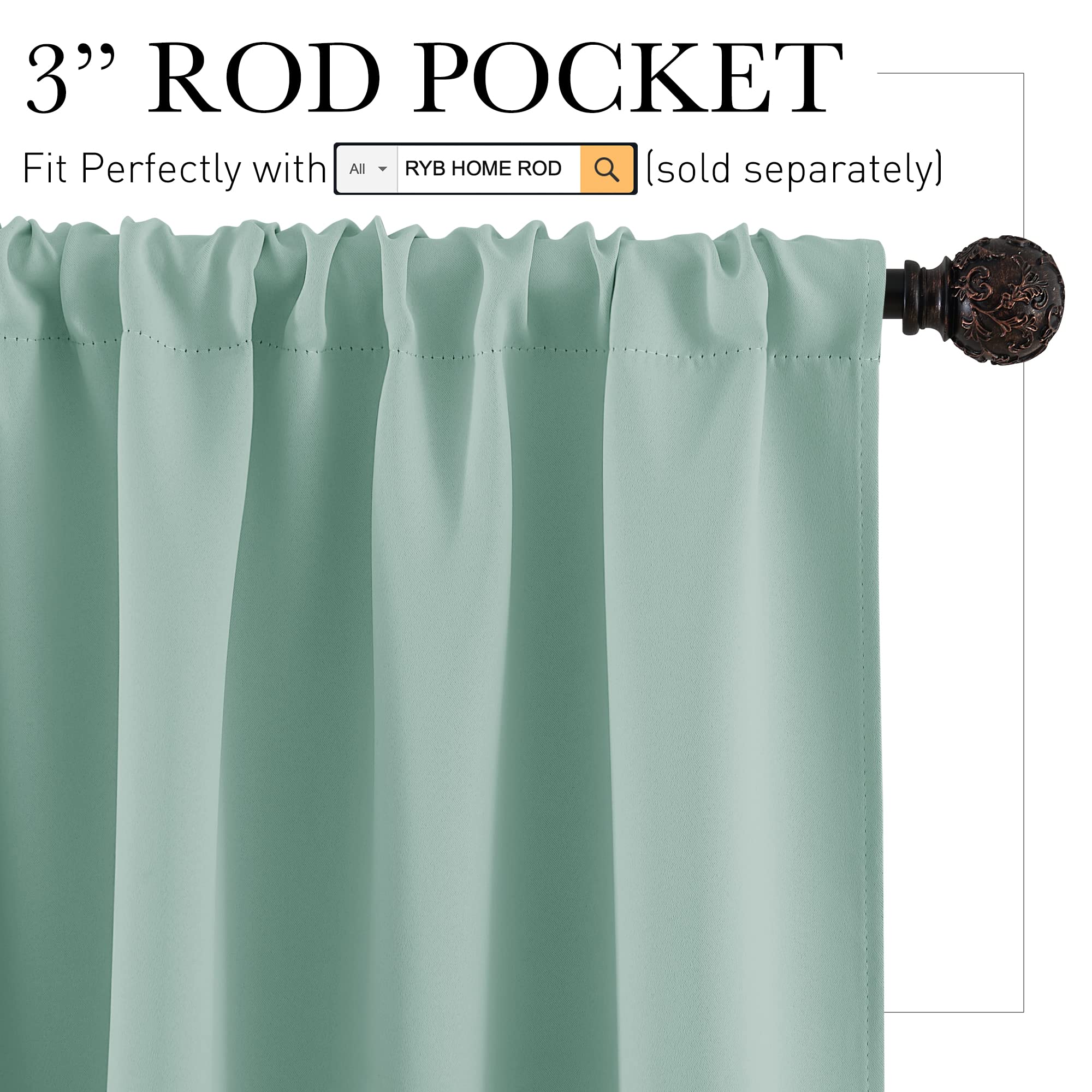 Cafe Blackout Curtains 30 inch Length