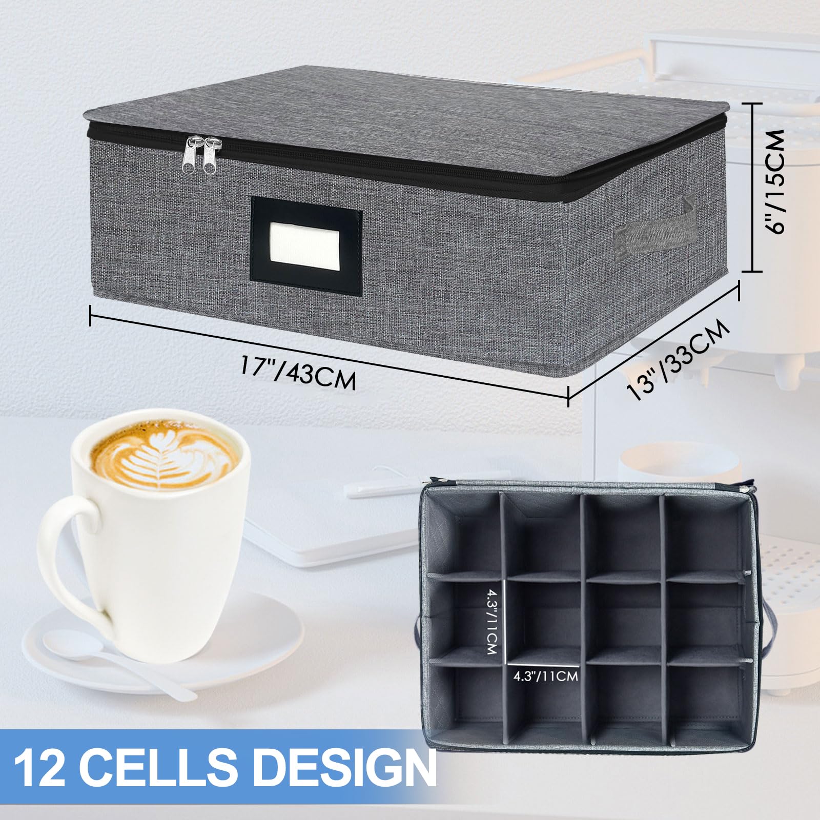 Mug Coffee Storage Box with Dividers