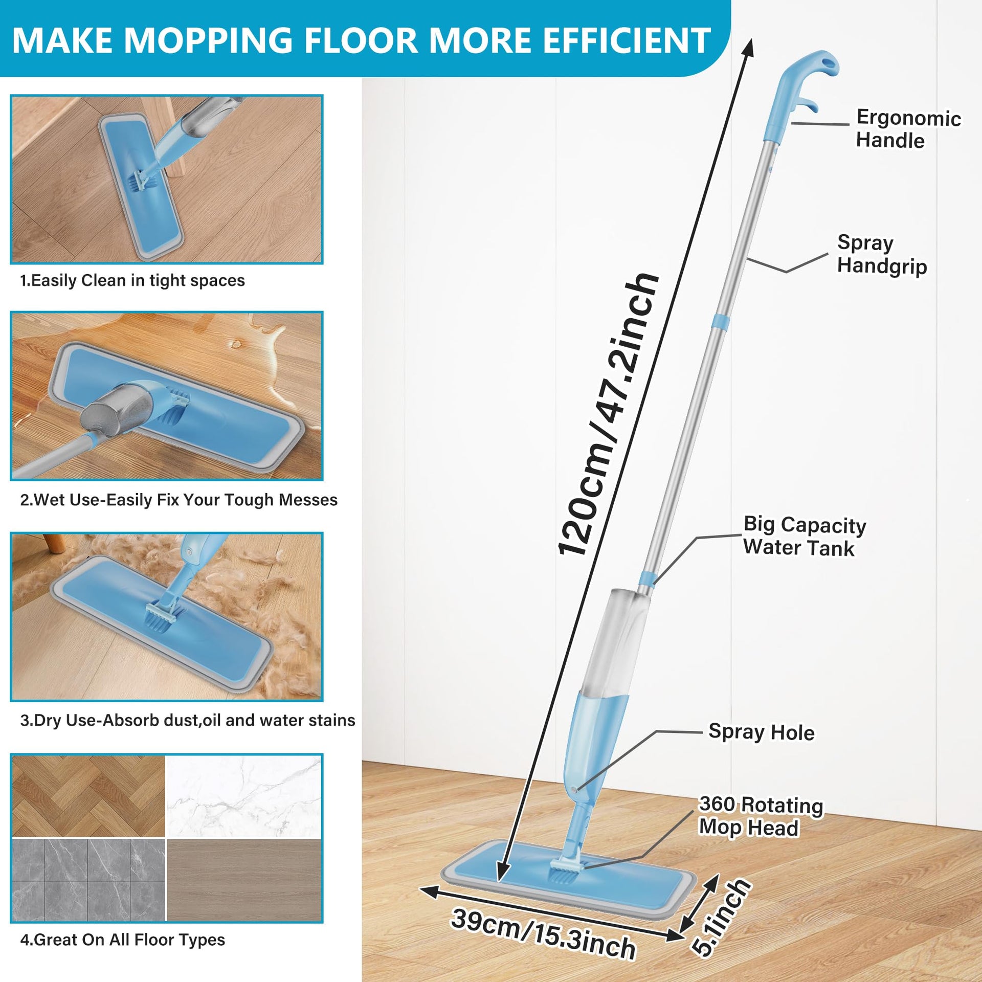 Spray Wet Mops for Floor Cleaning