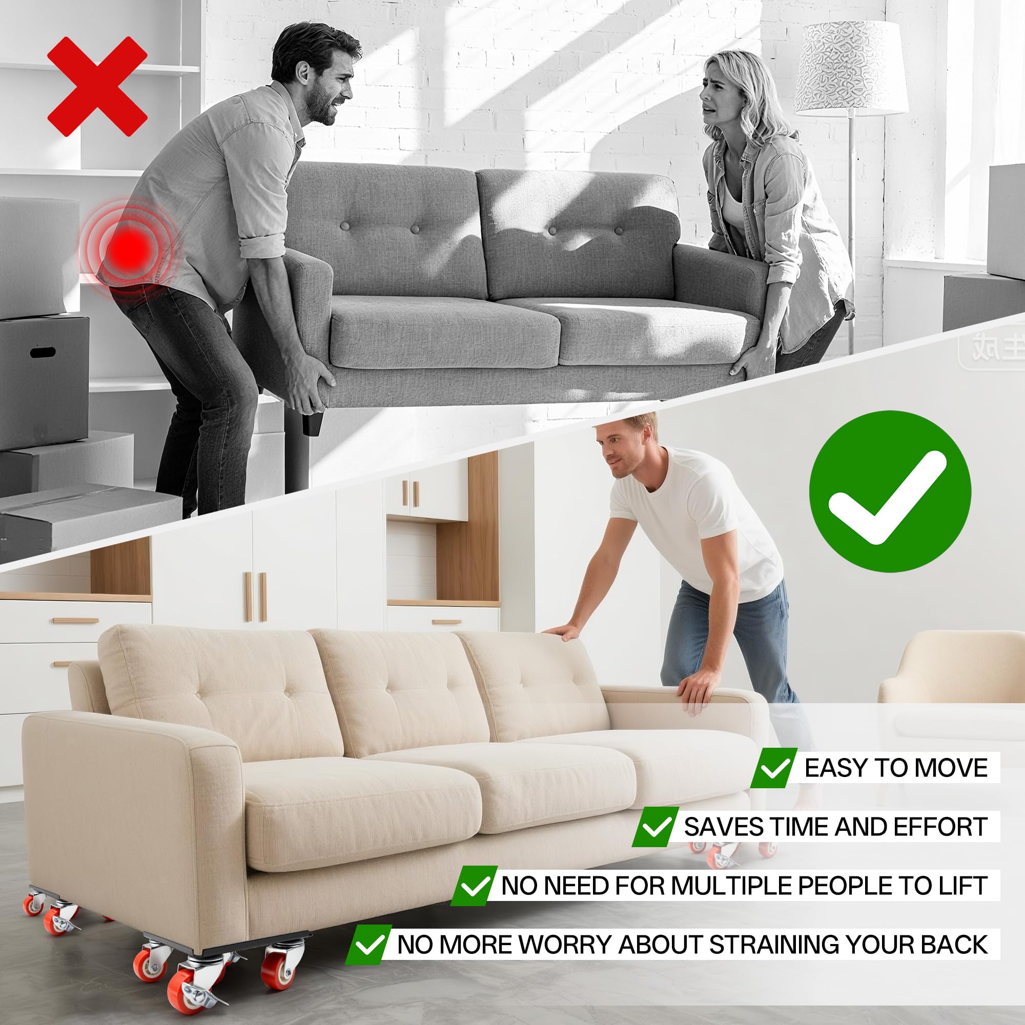 Heavy Duty Industrial Furniture Movers with Wheels