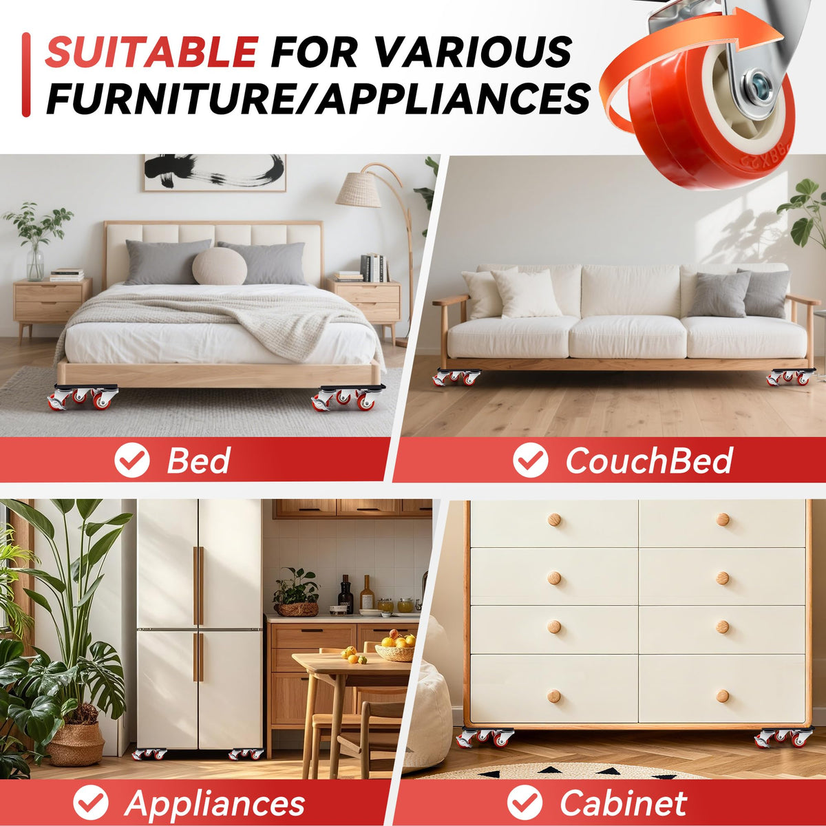 Heavy Duty Industrial Furniture Movers with Wheels