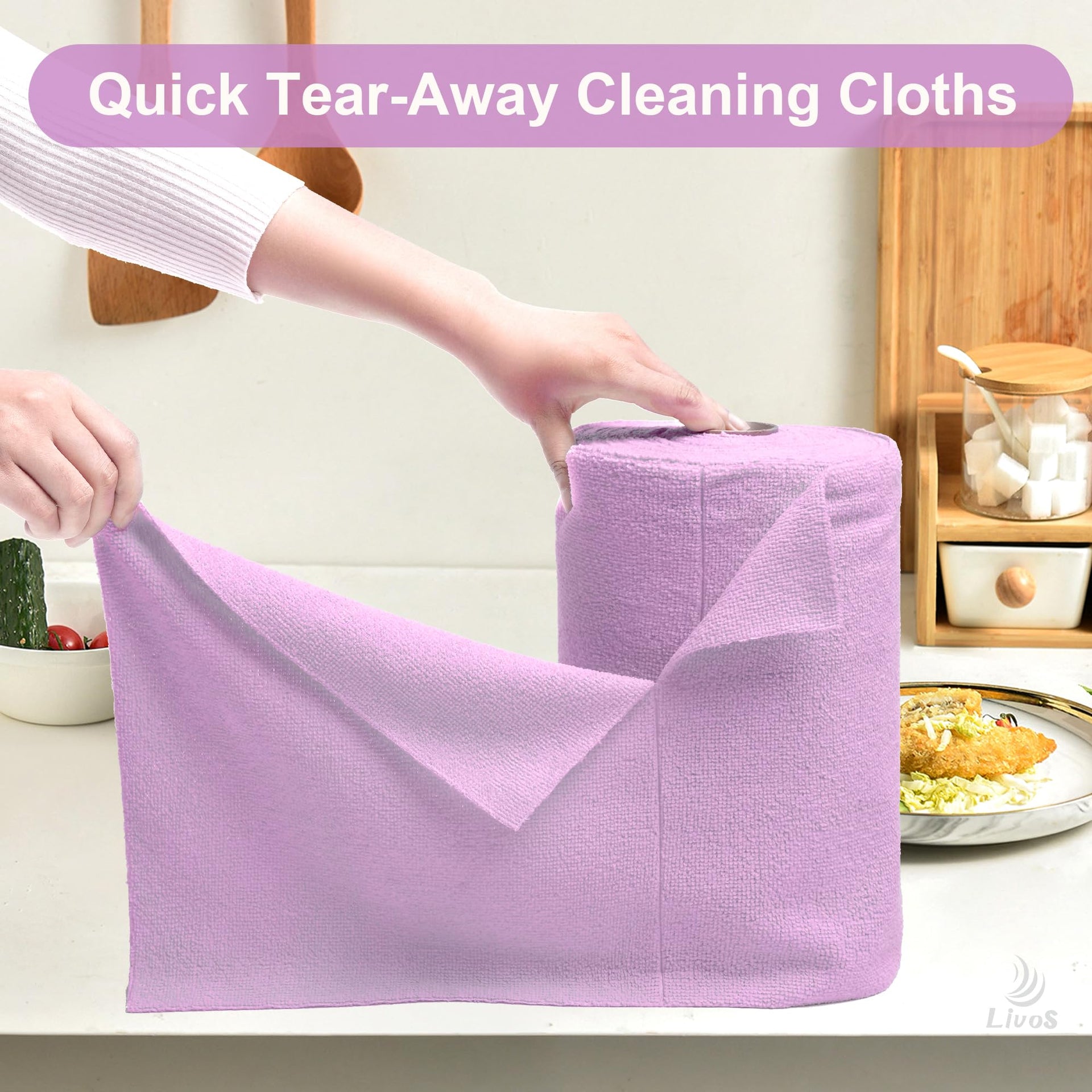 Microfiber Cleaning Cloth Roll (80 Count)