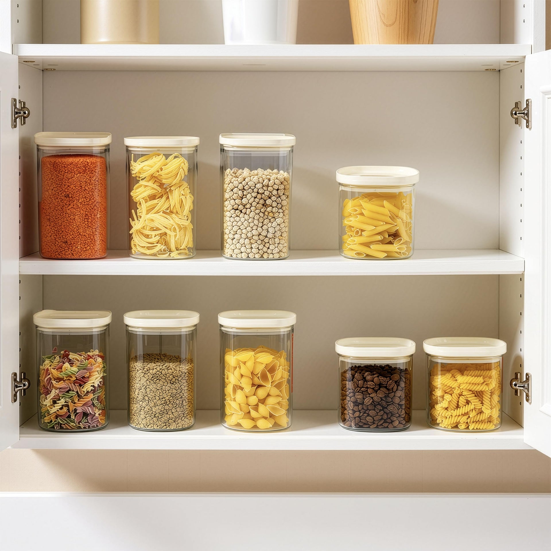 Glass Food Storage Jar with Glass Lid in Ractangle Shape (3 Count)