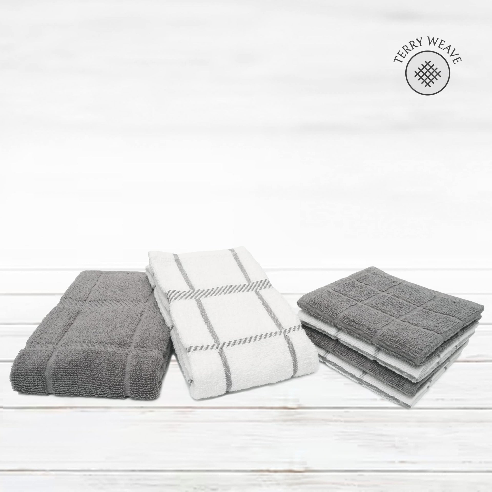 100% Cotton Terry Dish Cloth & Dish Towel (6 Count)