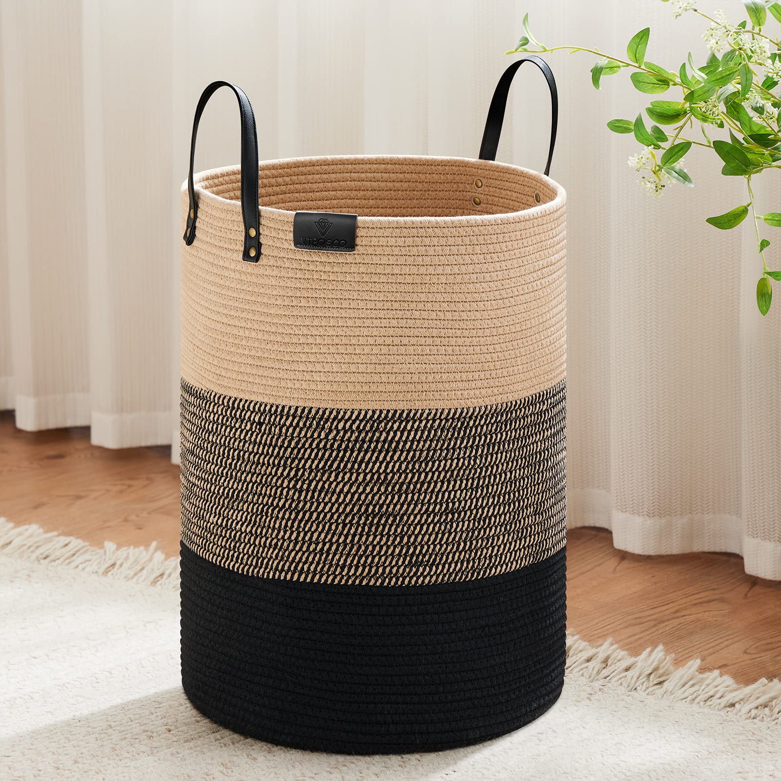 72L Tall Woven Rope Laundry Hamper (2434.6096 Fl Oz) - ModHome Supplies