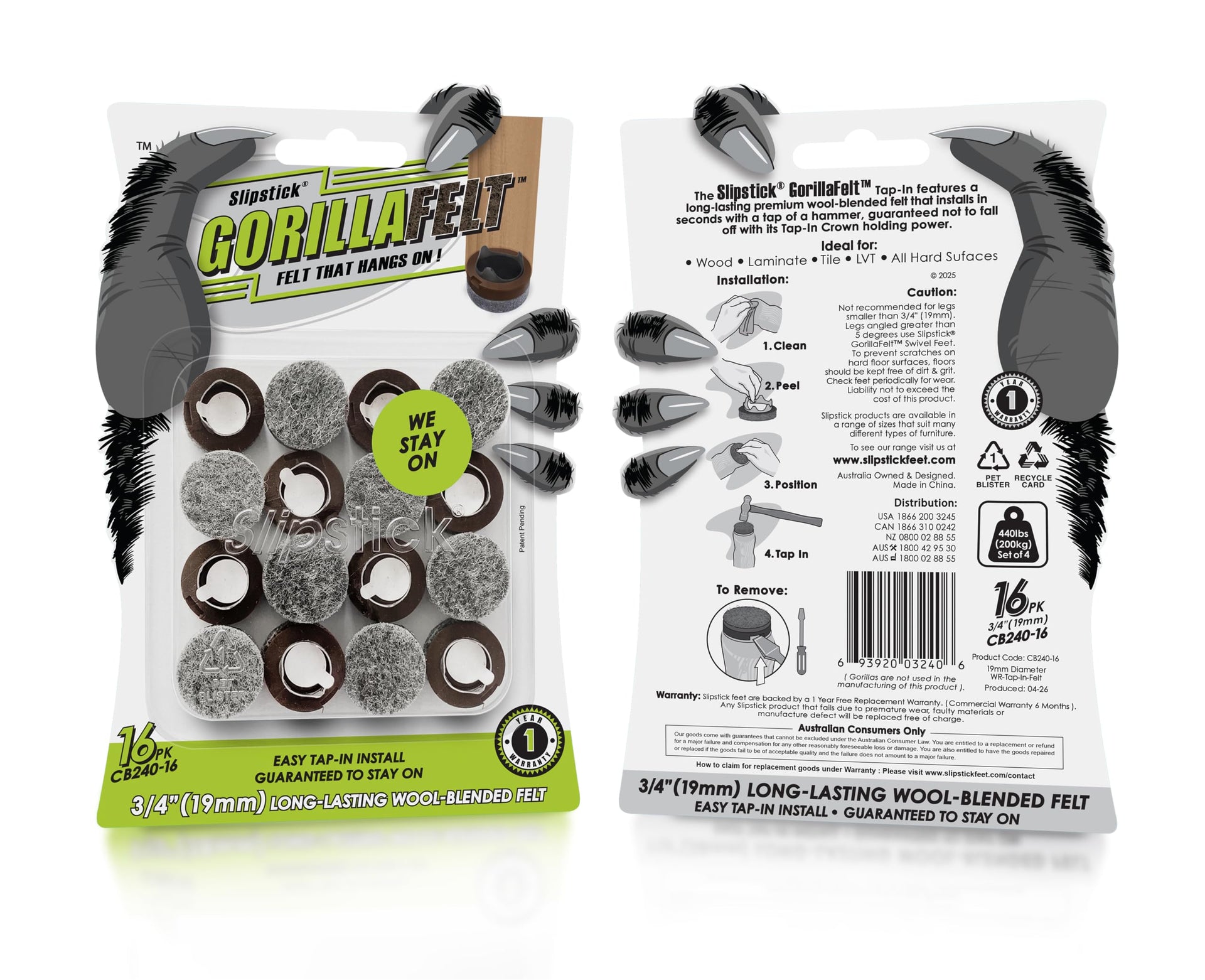 GorillaFelt 3 (16 Count)