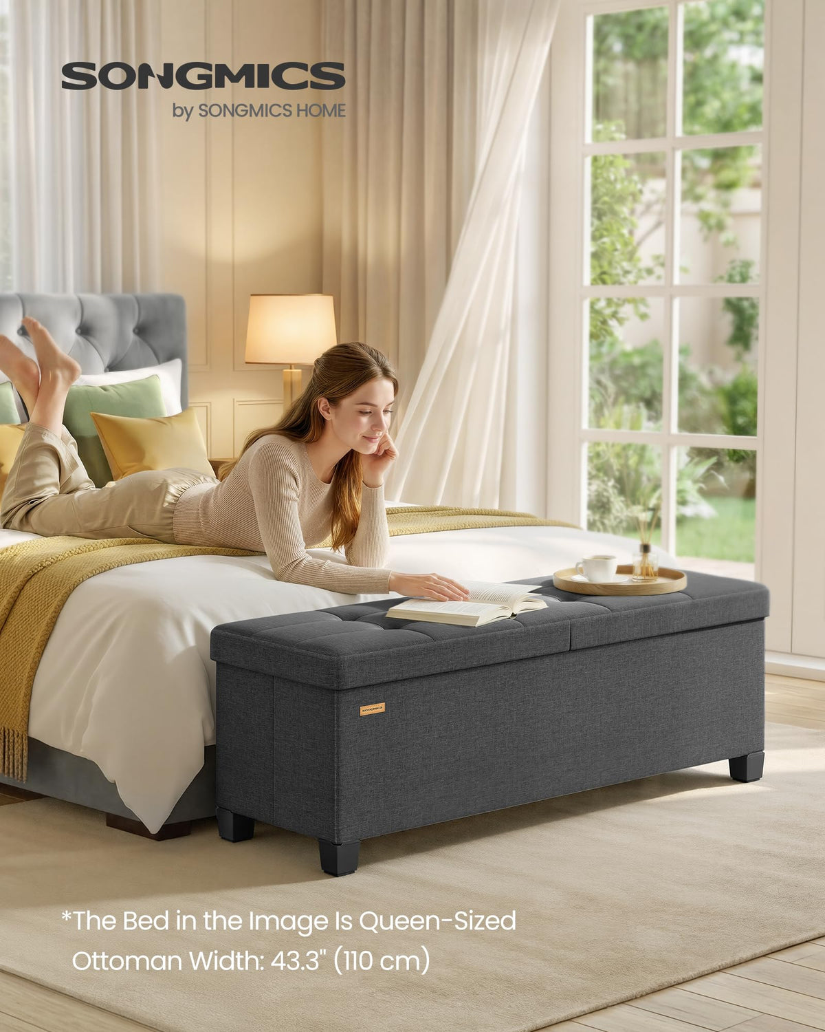 Storage Ottoman Bench with Legs