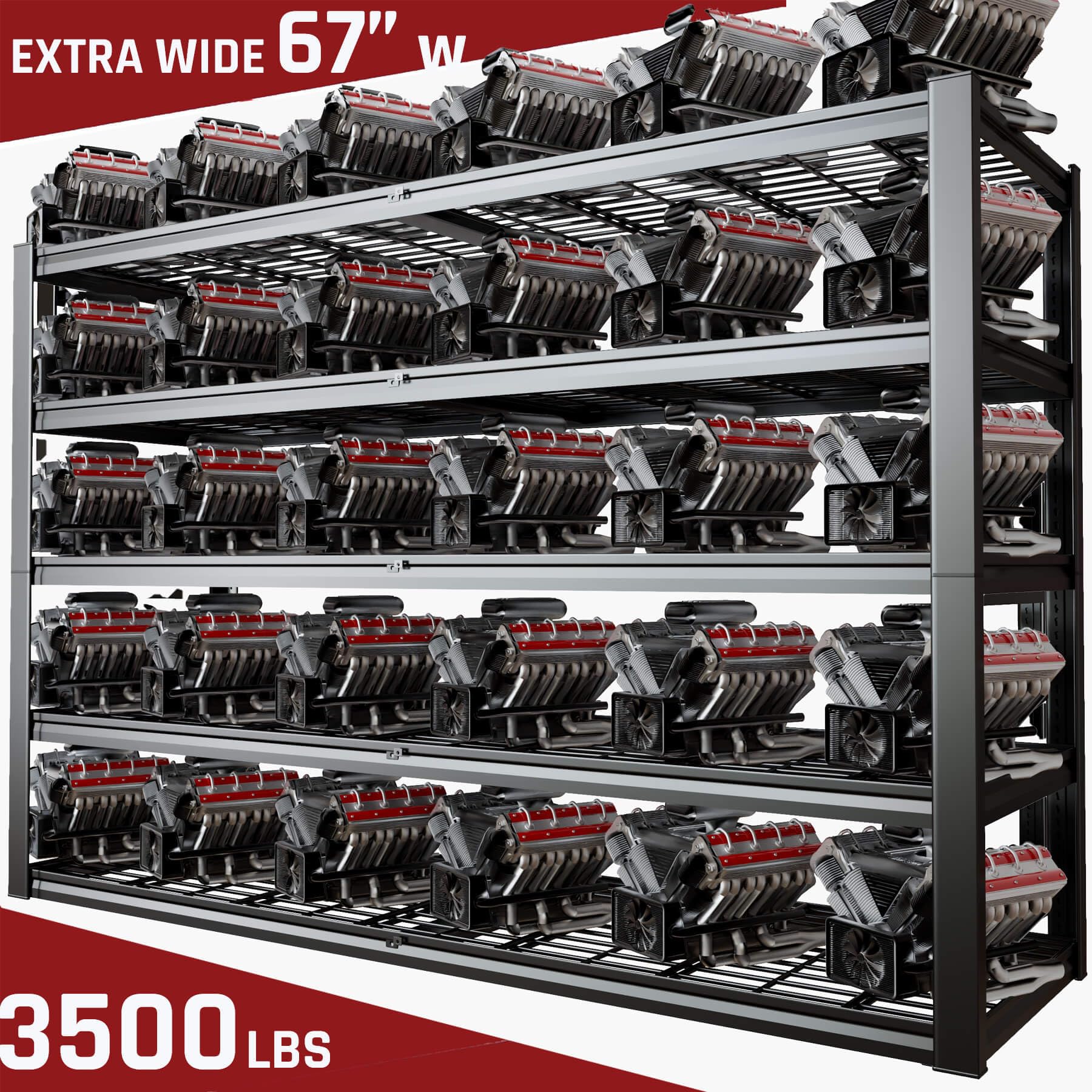 68" W Garage Shelving Heavy Duty