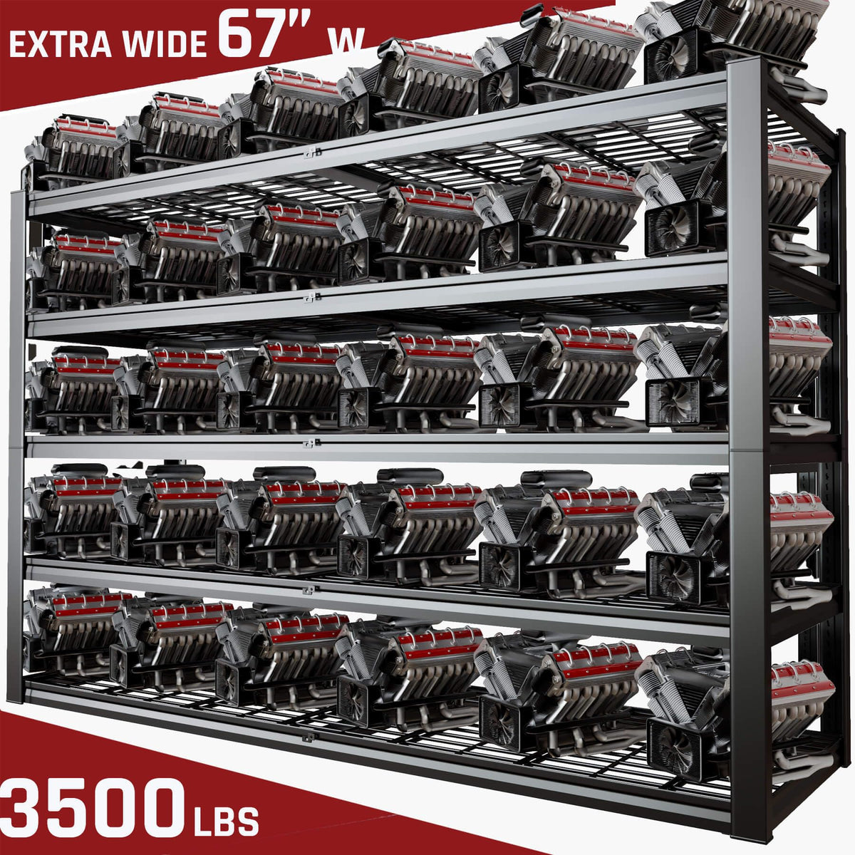 68" W Garage Shelving Heavy Duty (2 Count)