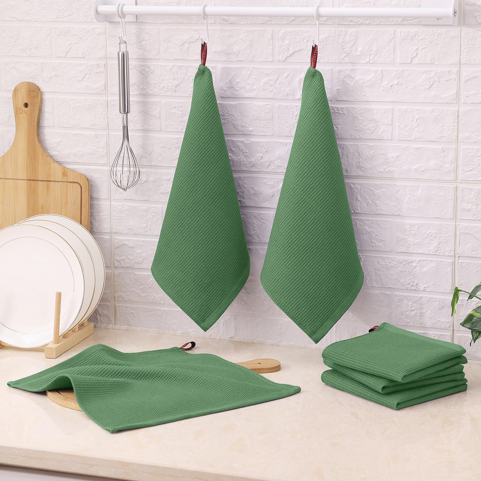 100% Cotton Waffle Weave Dish Cloths (6 Count)