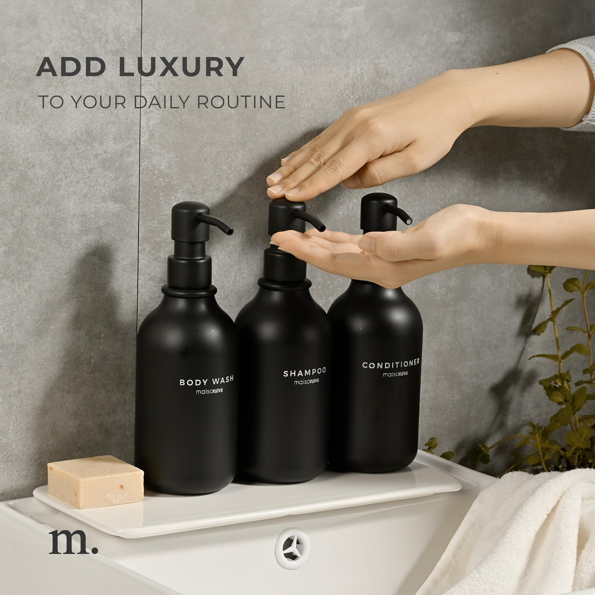 Refillable Shampoo and Conditioner Bottles (3 Count)