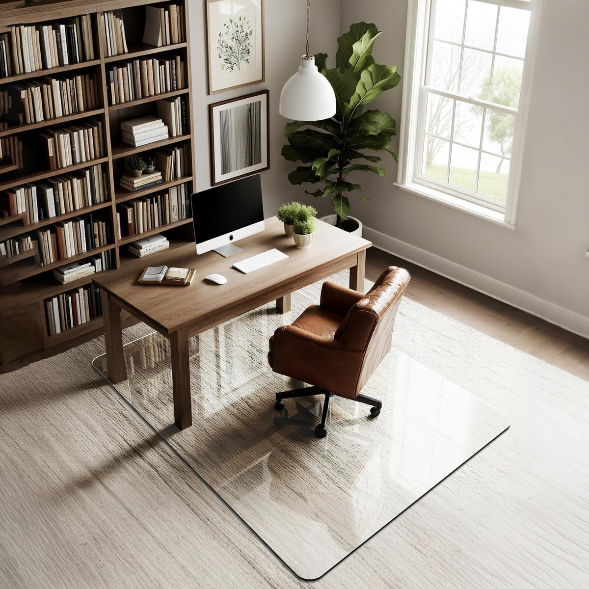 45"x60" Tempered Glass Chair Mat for Carpet & Hardwood Floors