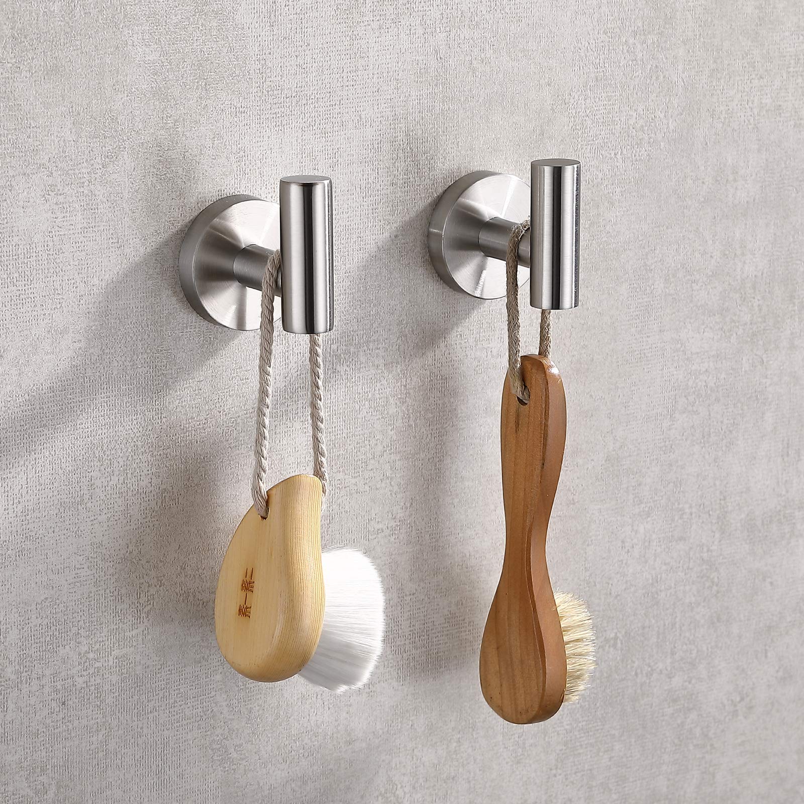 Bathroom Towel Hooks Brushed Nickel (2 Count)