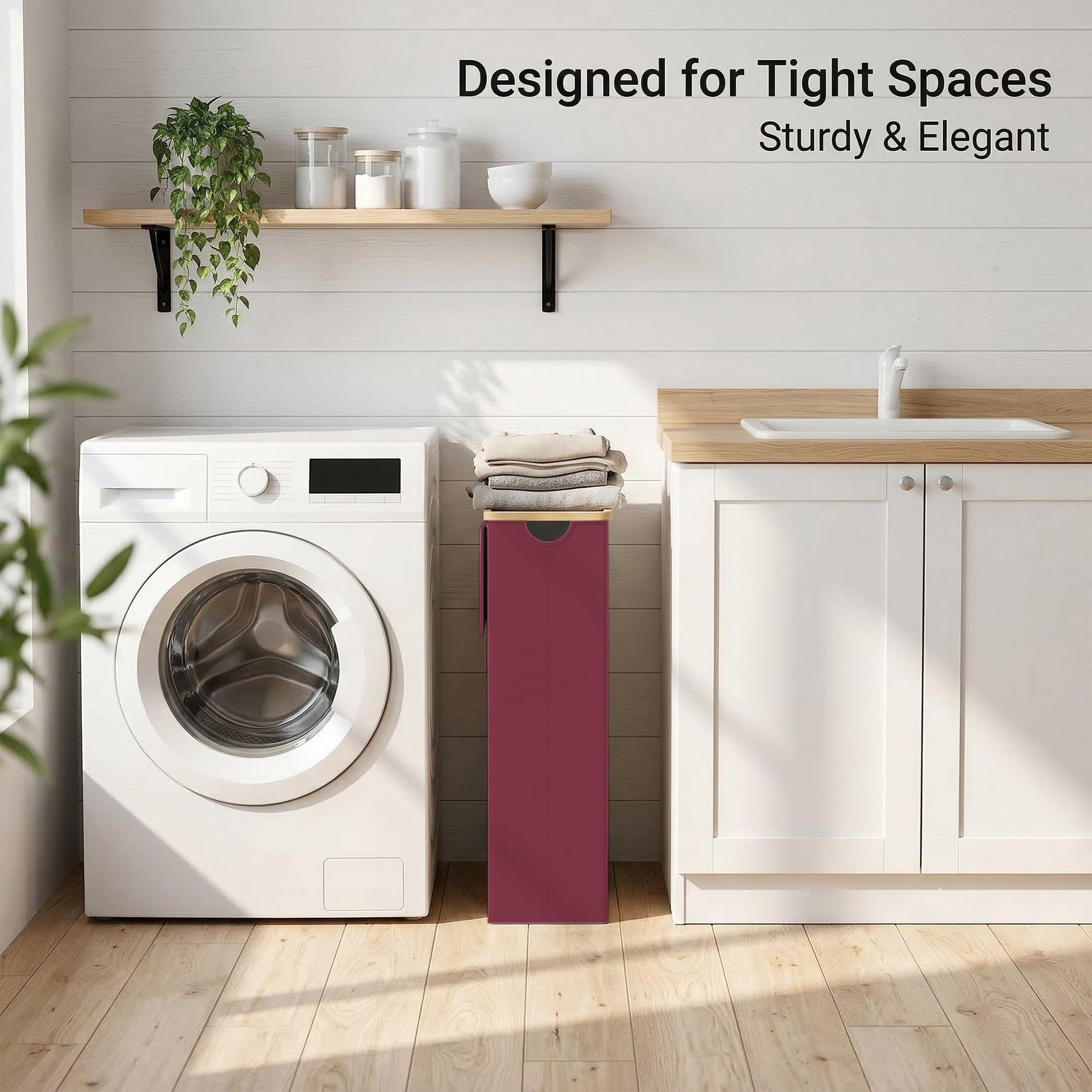 Slim Laundry Basket with Lid