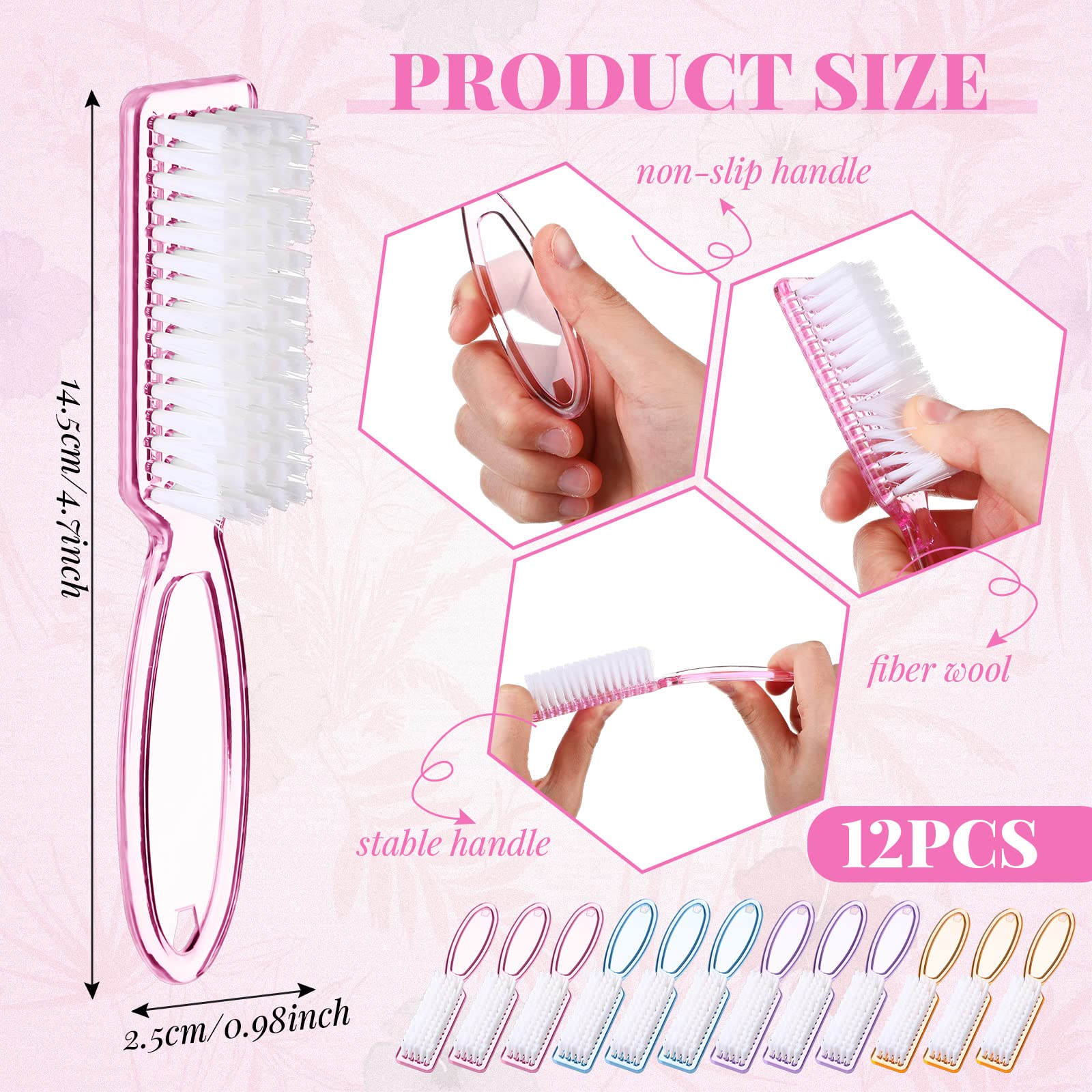 24 Pcs Nail Brushes for Cleaning