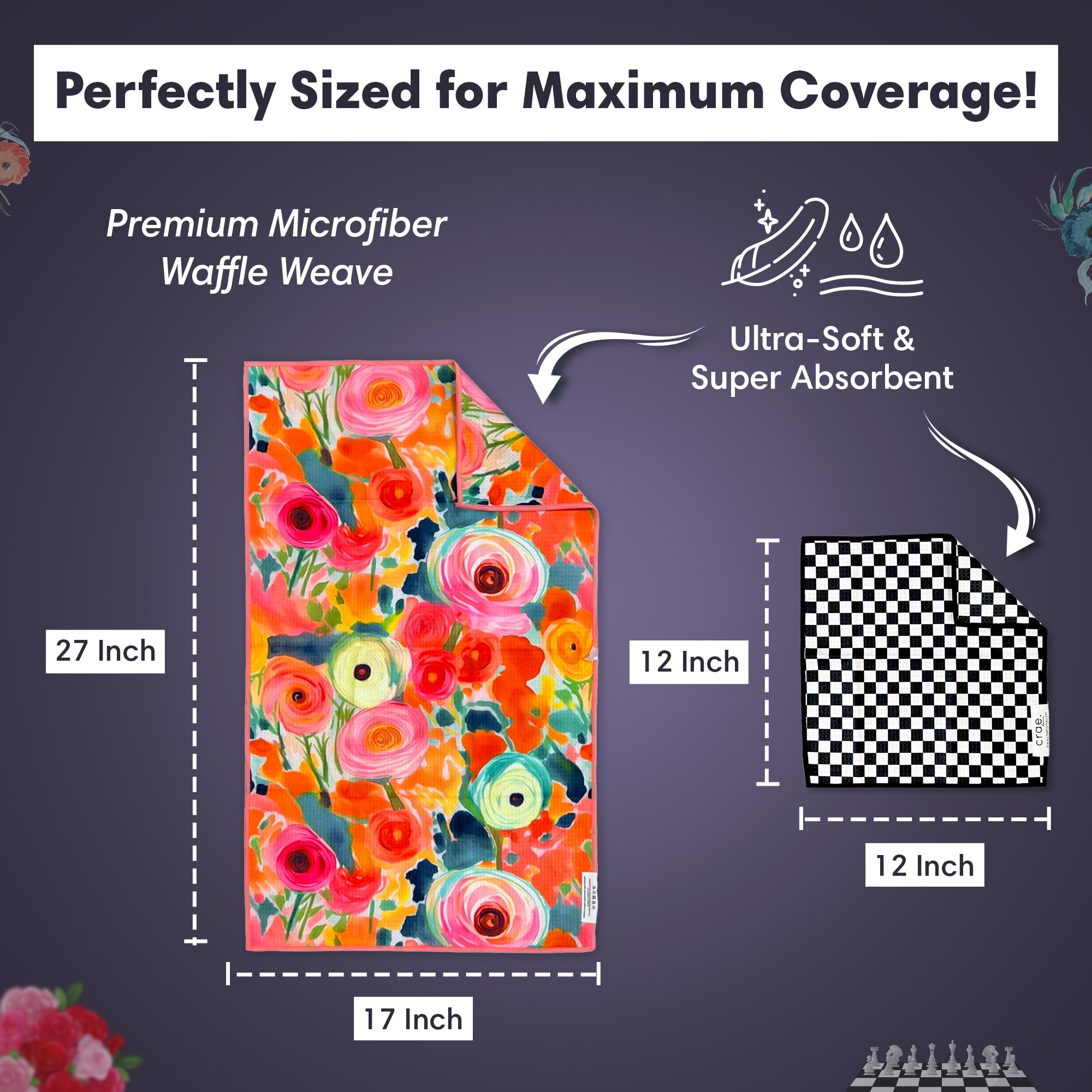 Microfiber Hand Towel & Washcloth Set (2 Count)