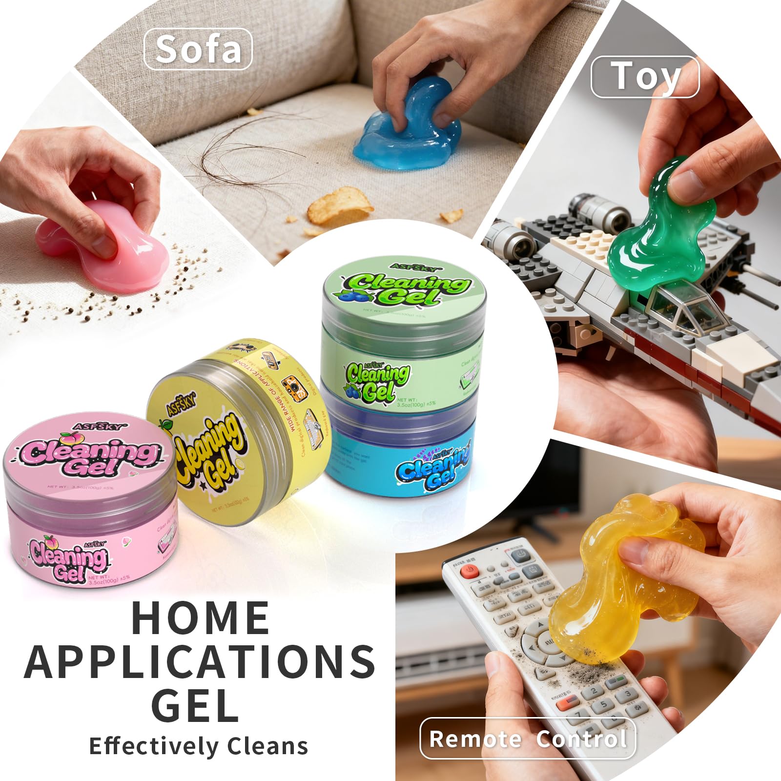 Car Cleaning Gel Universal Cleaning Putty Dust Cleaning Putty 4 Pack (14 Fl Oz)