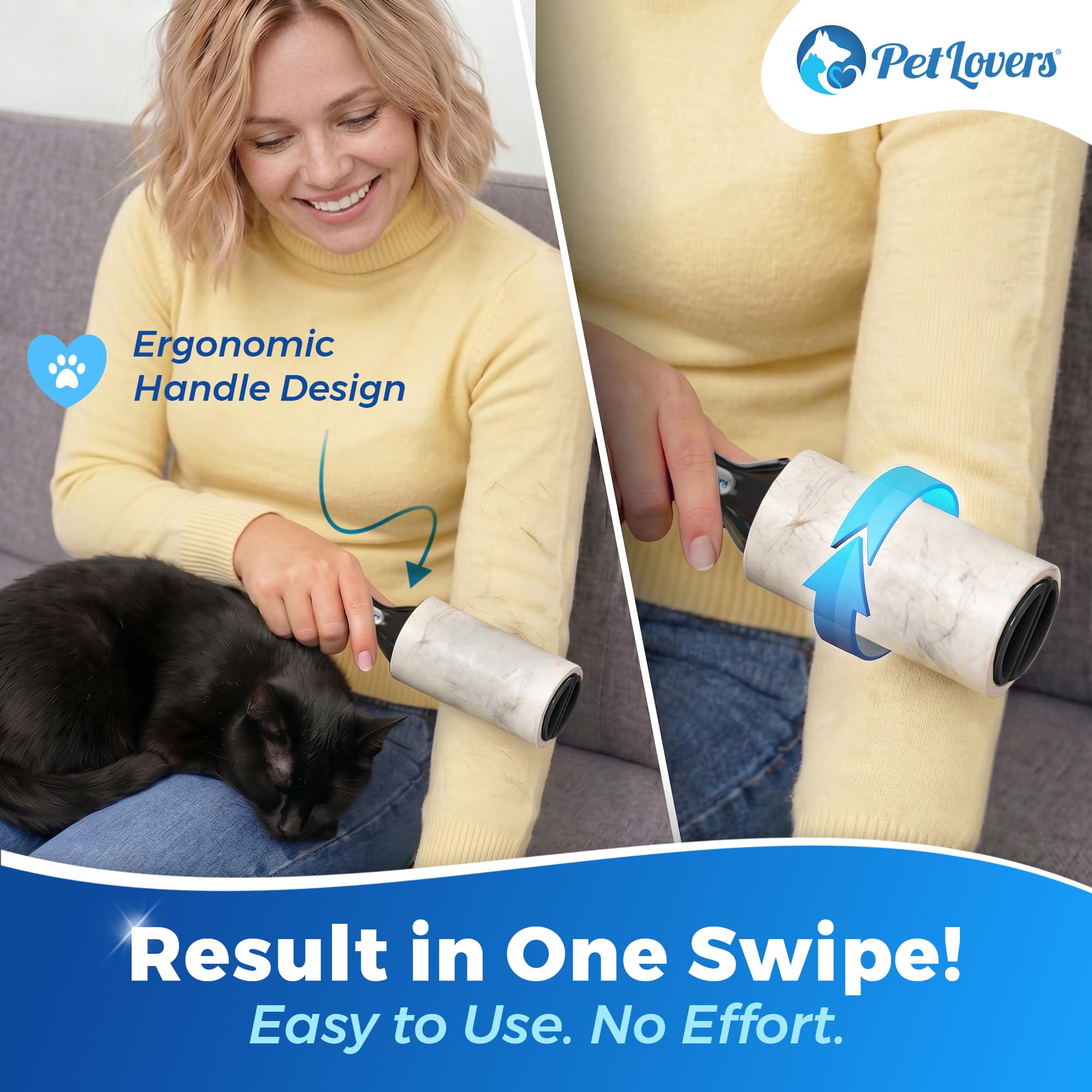 Extra Sticky Lint Roller Mega Value Set 500 Sheets for Pet Hair Removal and Clothes