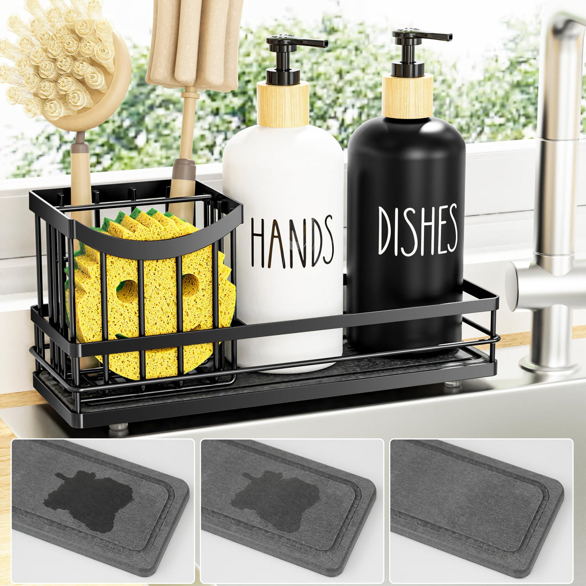 Kitchen Dish Soap Dispenser Set