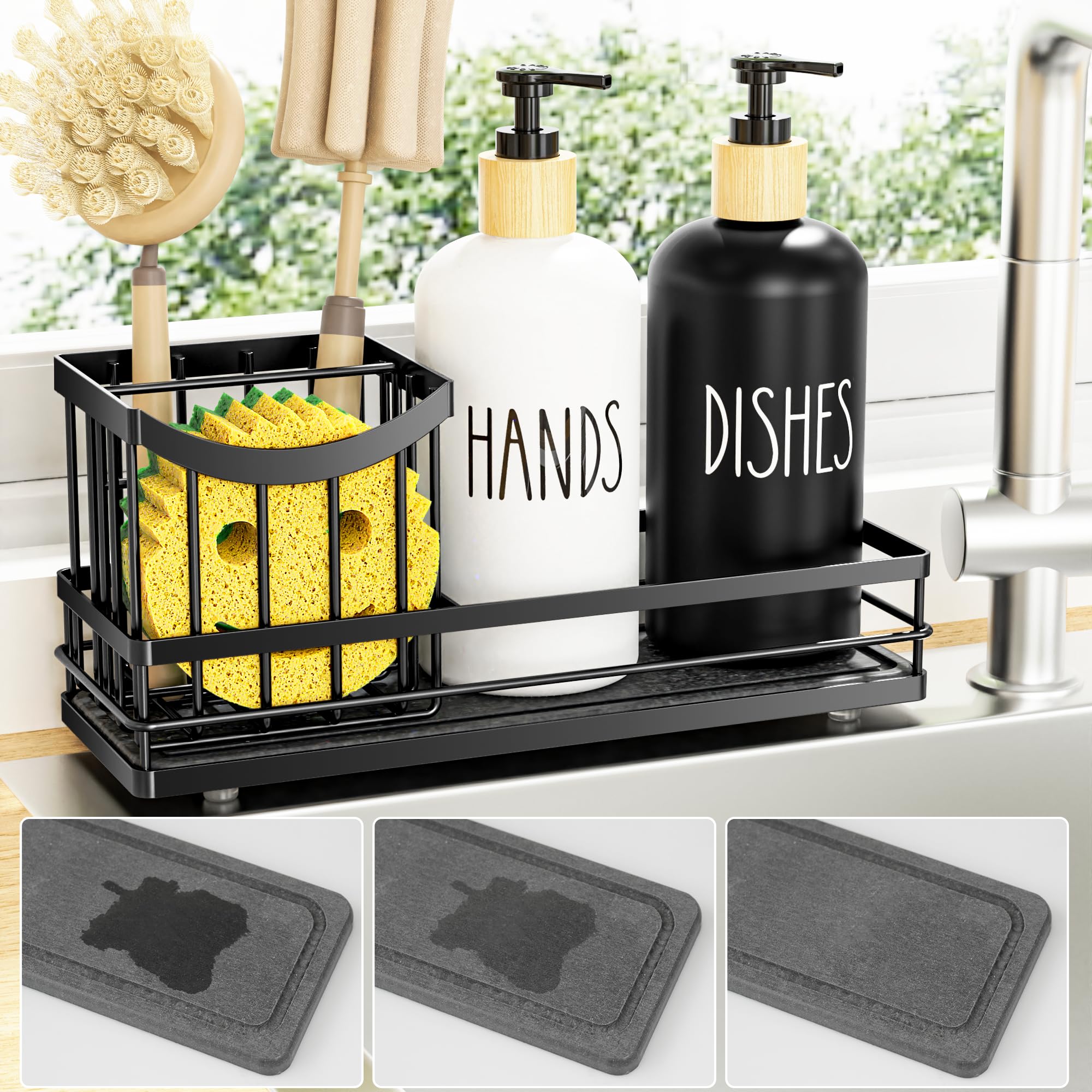 Kitchen Dish Soap Dispenser Set