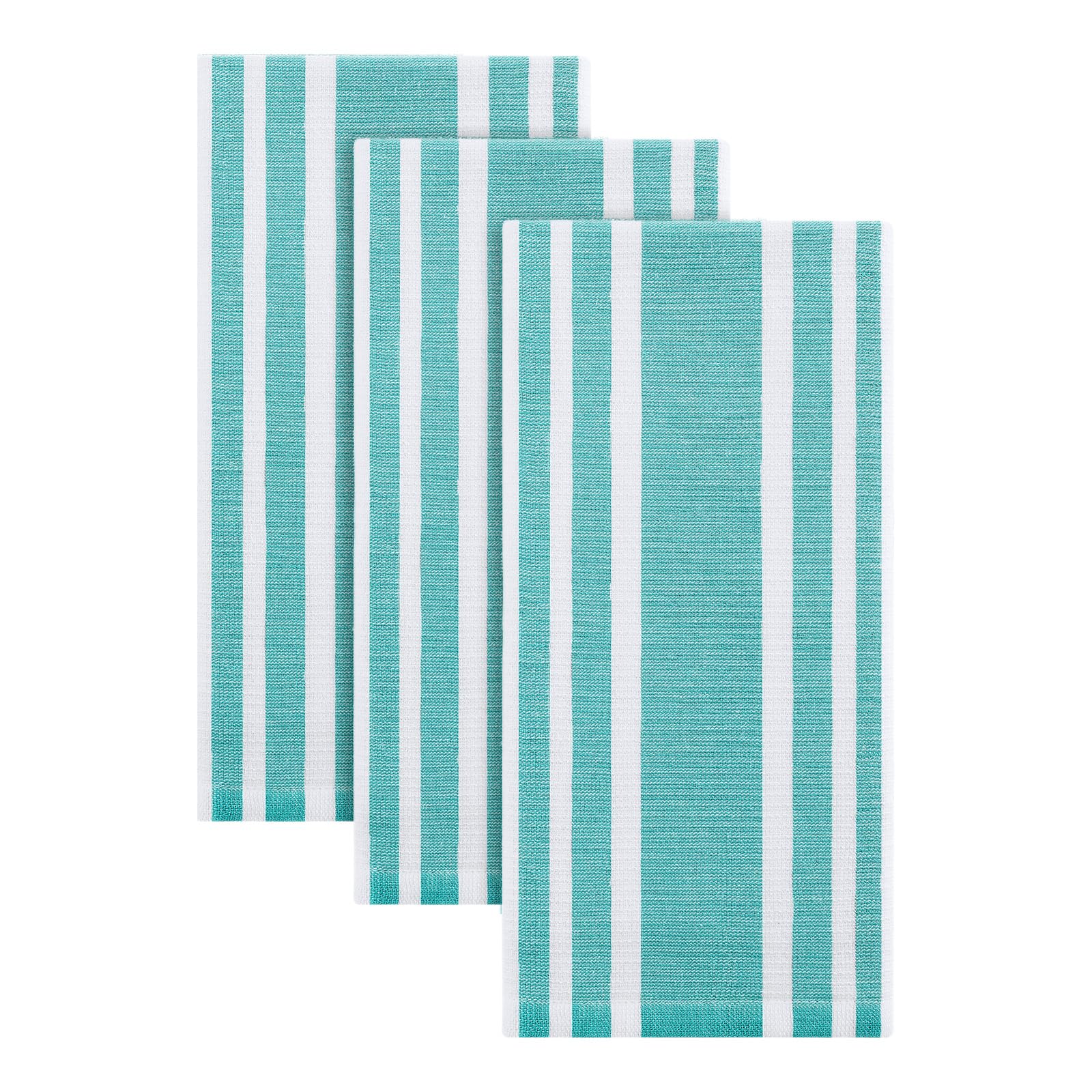 Premium Cotton Stripe Kitchen Towels 3 Pack (3 Count)